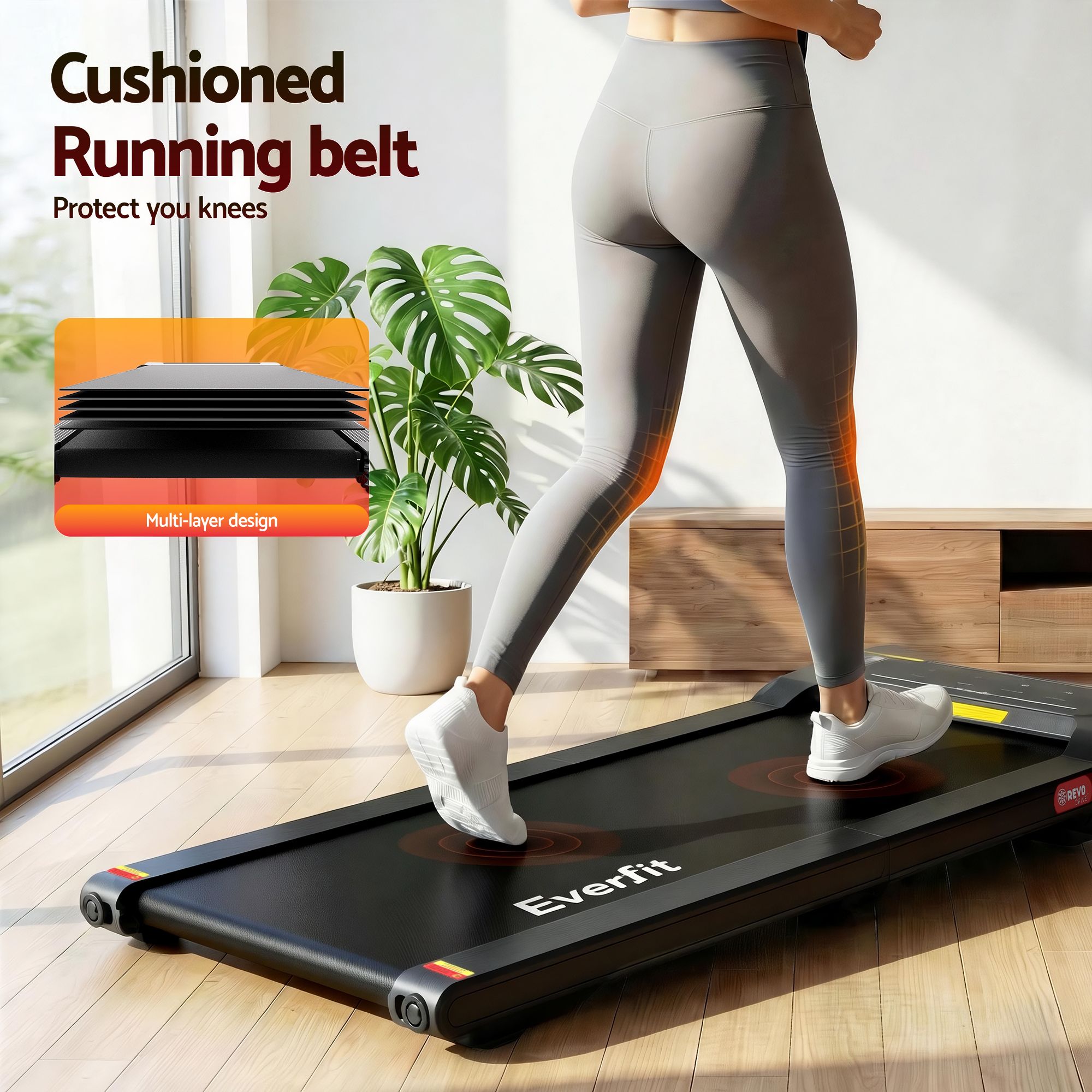 Everfit Walking Pad Treadmill 2 in 1 Foldable Under Desk for Home Gym With 38cm