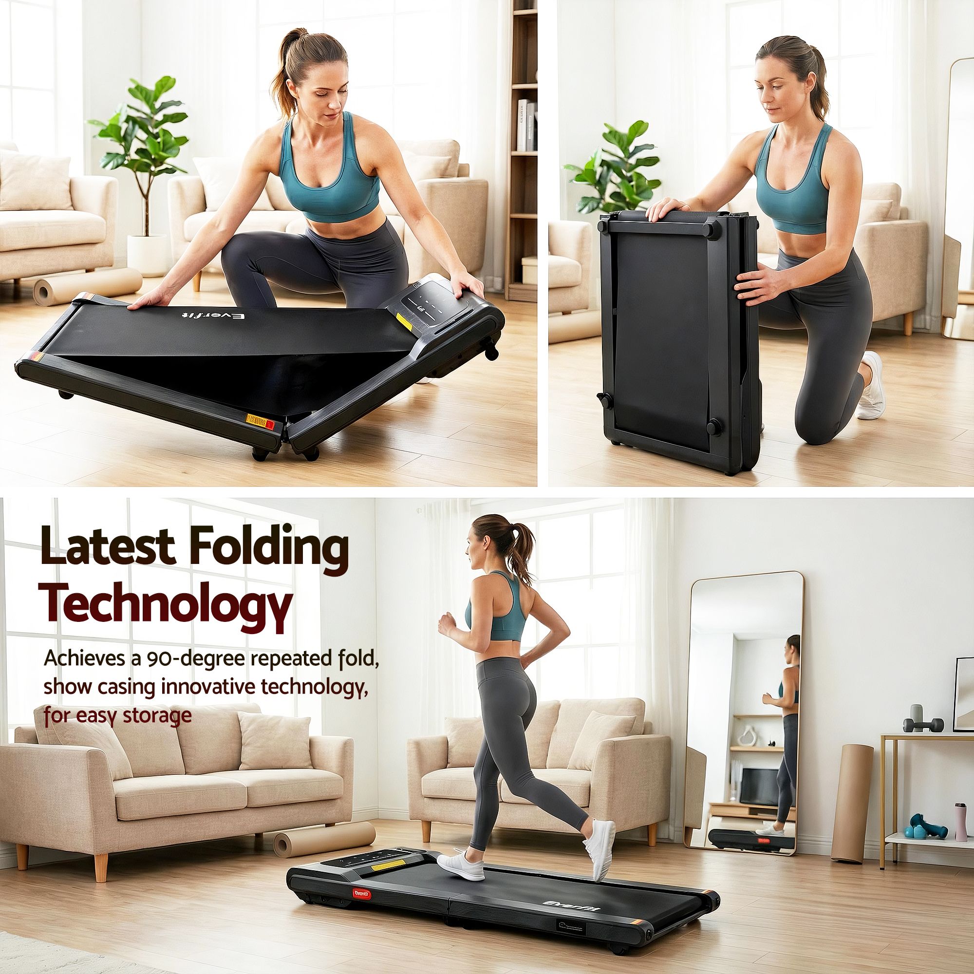 Everfit Walking Pad Treadmill 2 in 1 Foldable Under Desk for Home Gym With 38cm