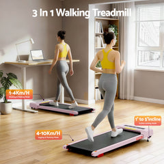 Everfit 3 in 1 Treadmill Electric Walking Pad Incline Under Desk Home Gym 380mm