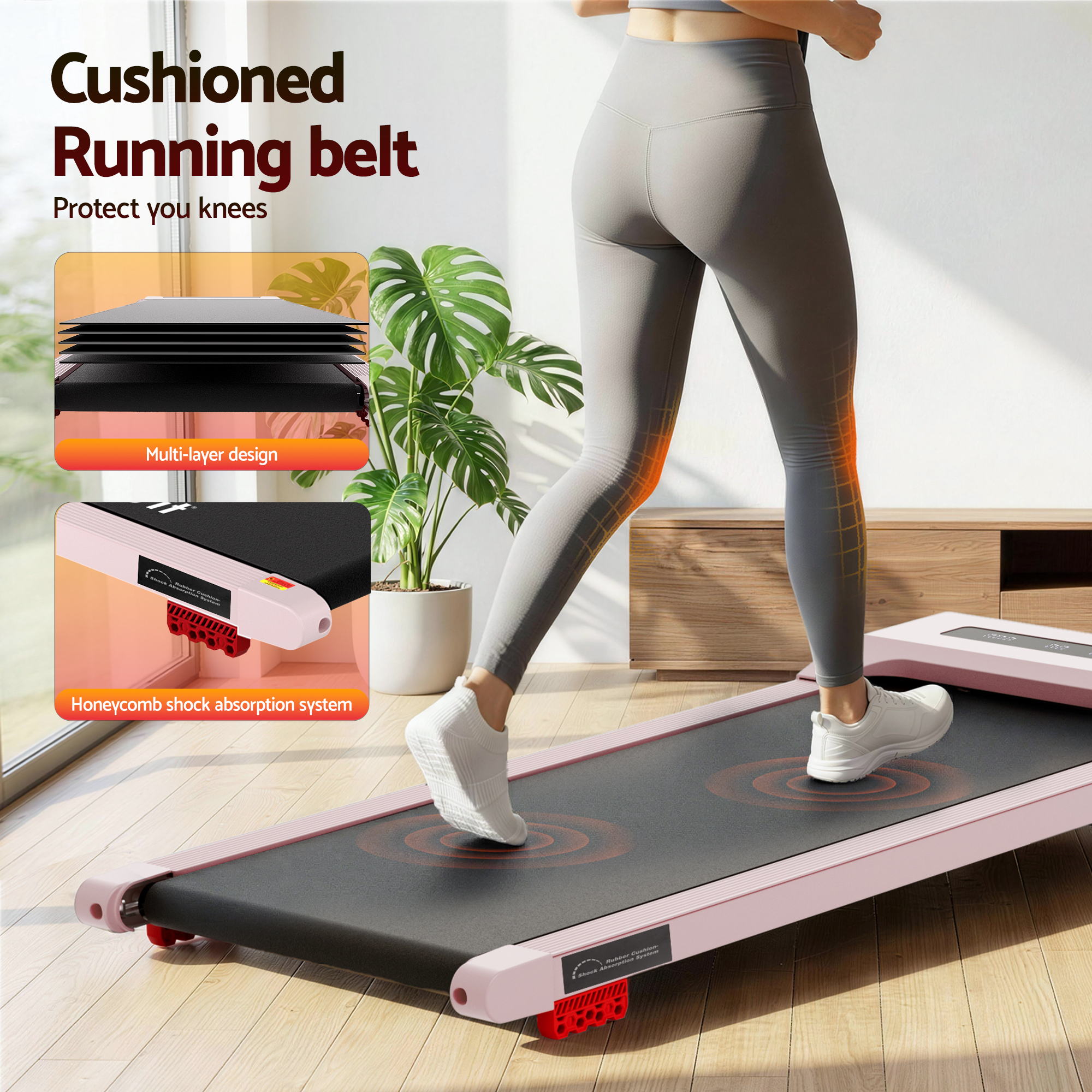 Everfit 3 in 1 Treadmill Electric Walking Pad Incline Under Desk Home Gym 380mm