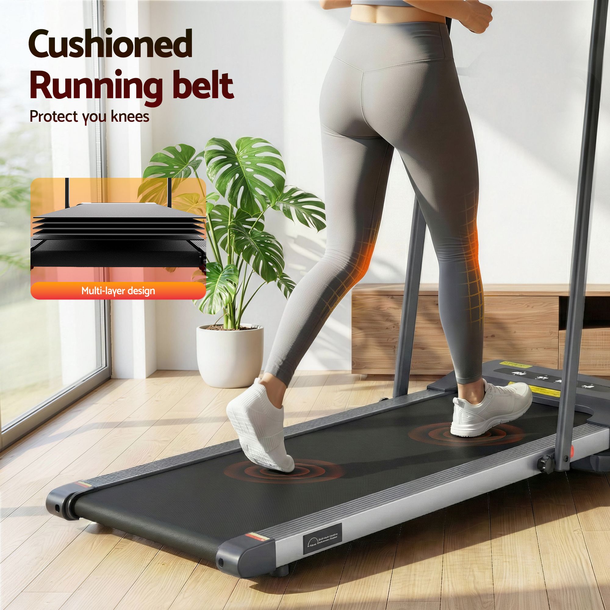 Everfit 2 in 1 Treadmill Electric Walking Pad Under Desk Home Gym Fitness 380mm