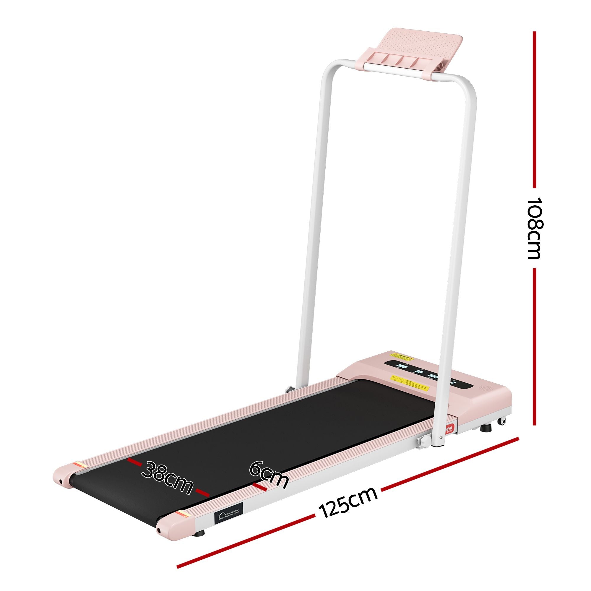 Everfit 2 in 1 Treadmill Electric Walking Pad Under Desk Home Gym Fitness 380mm