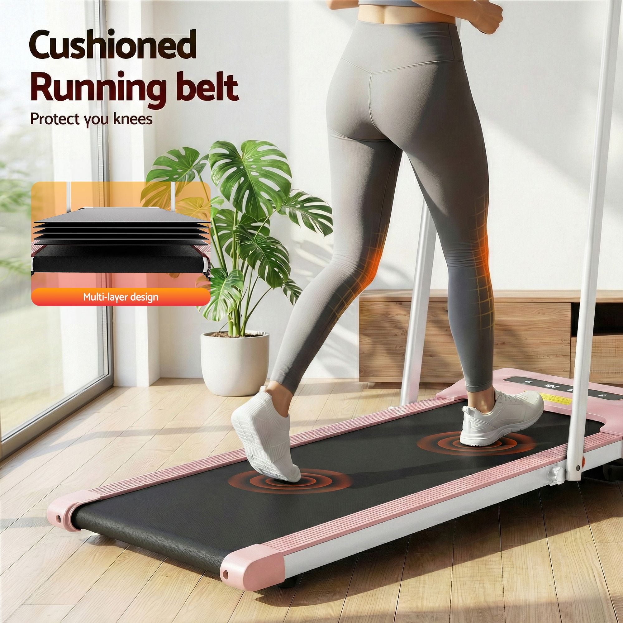 Everfit 2 in 1 Treadmill Electric Walking Pad Under Desk Home Gym Fitness 380mm