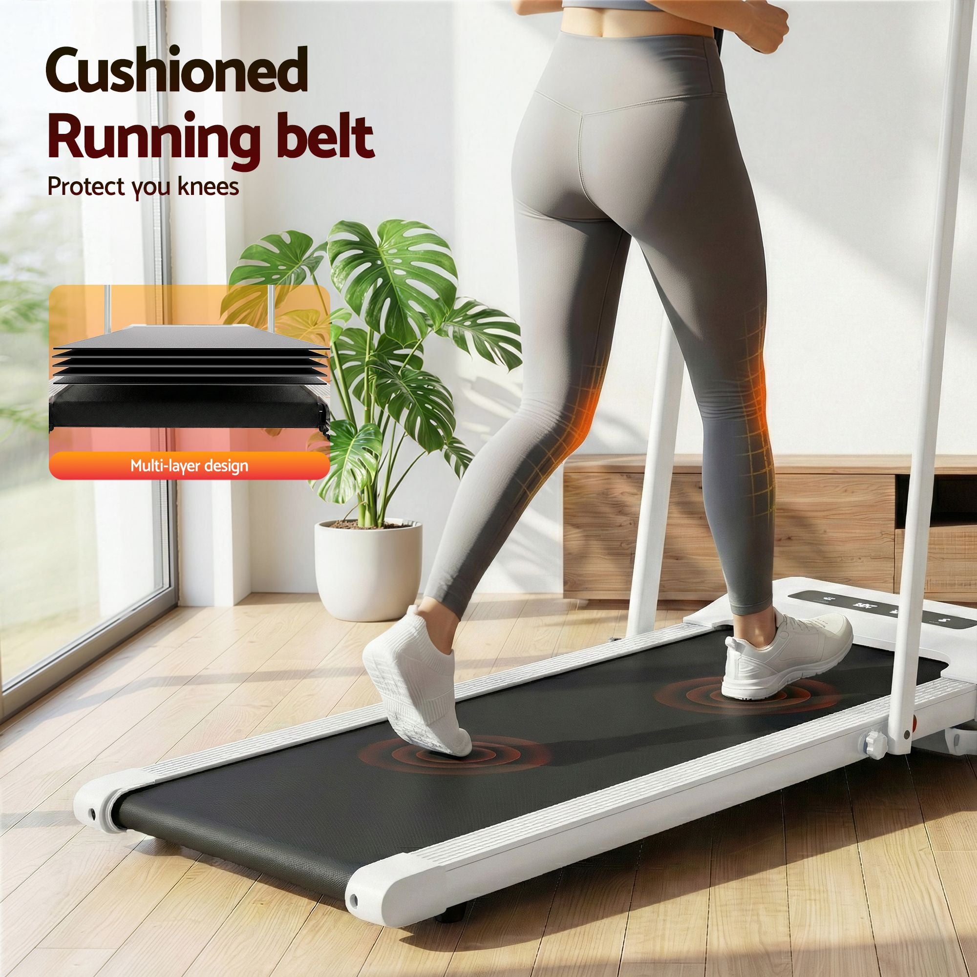 Everfit 2 in 1 Treadmill Electric Walking Pad Under Desk Home Gym Fitness 380mm