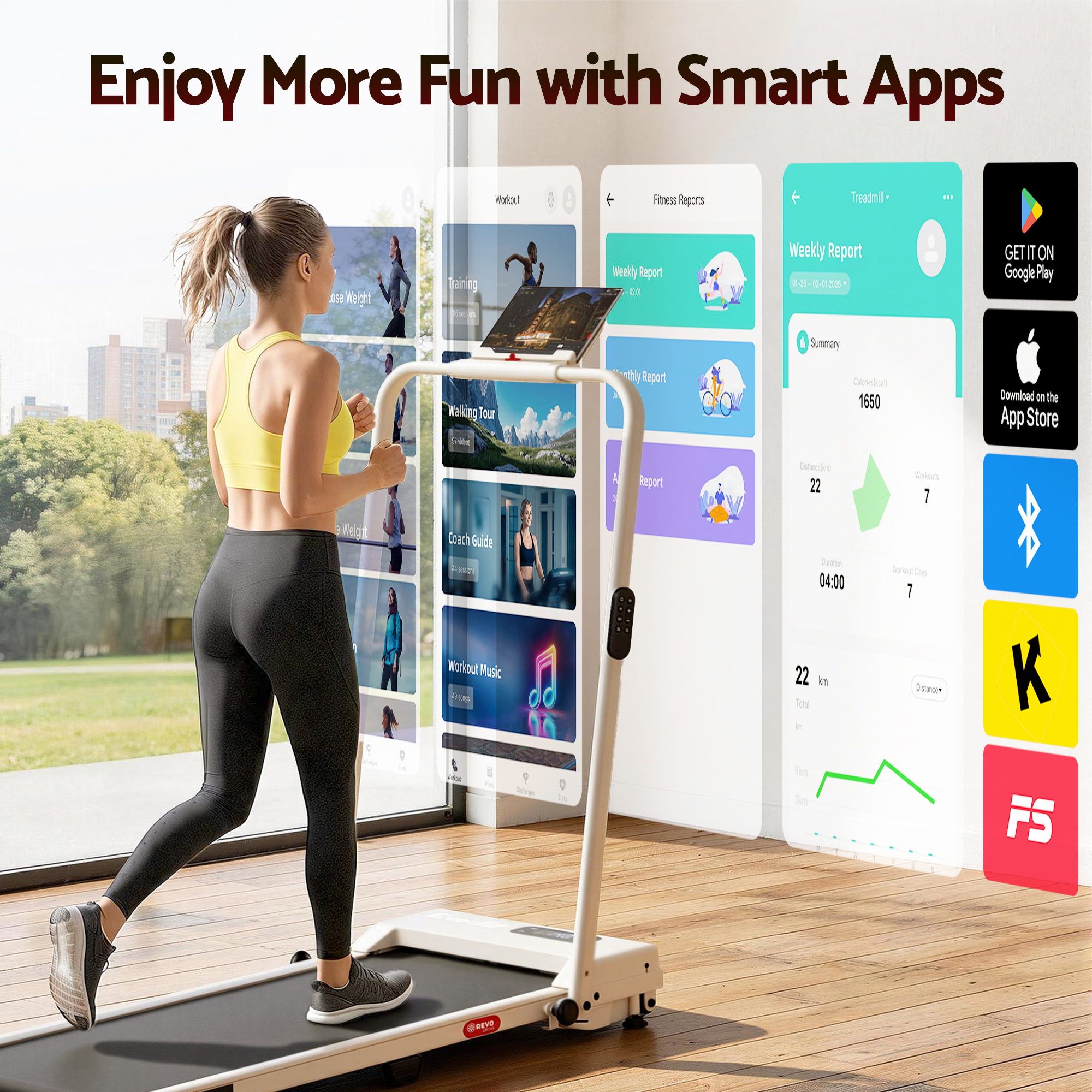 Everfit 3 in 1 Walking Pad Treadmill 12% Incline Under Desk Foldable Treadmills