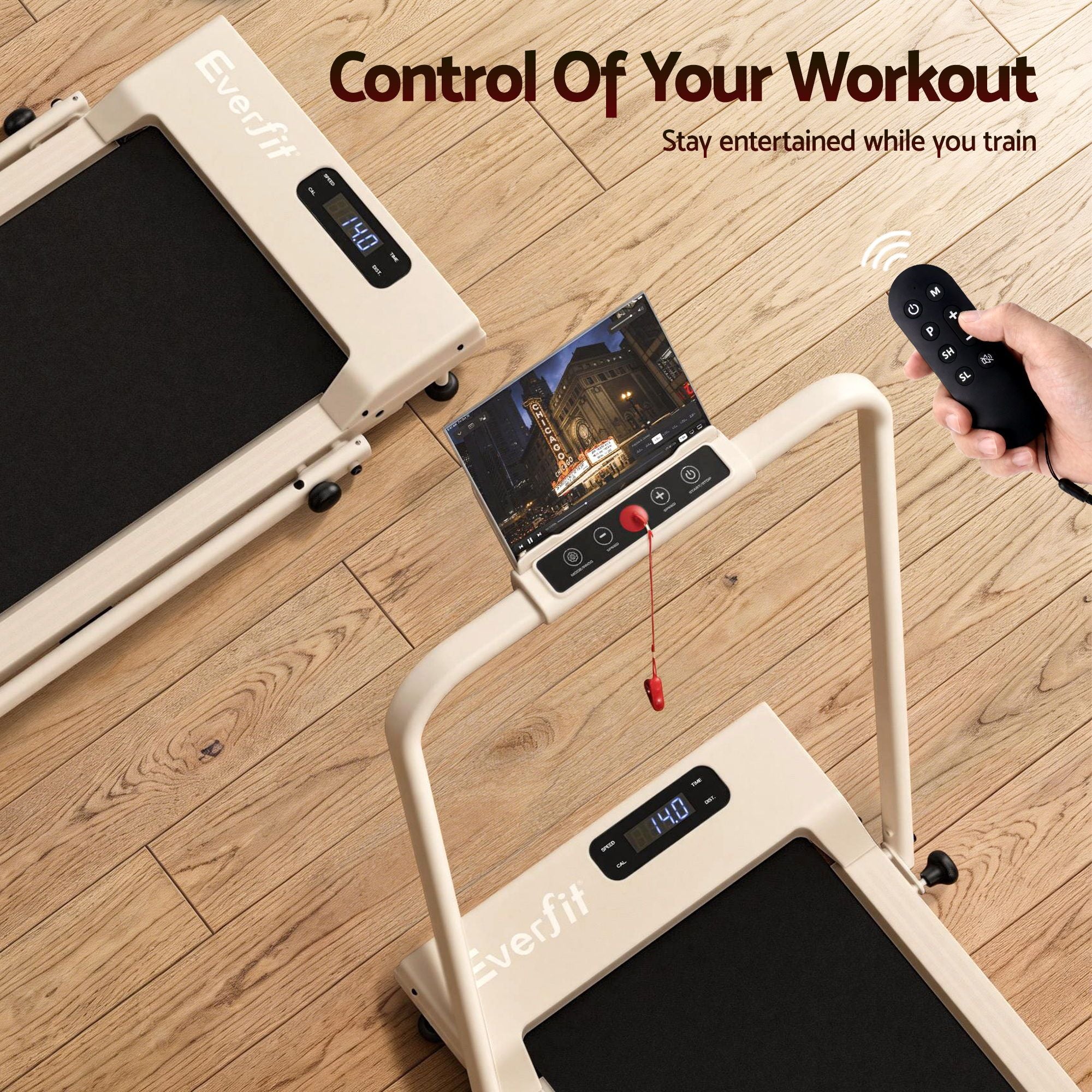 Everfit 3 in 1 Walking Pad Treadmill 12% Incline Under Desk Foldable Treadmills