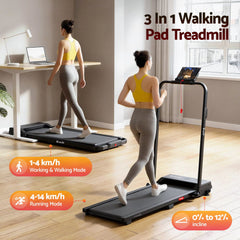 Everfit 3 in 1 Walking Pad Treadmill 12% Incline Under Desk Foldable Treadmills