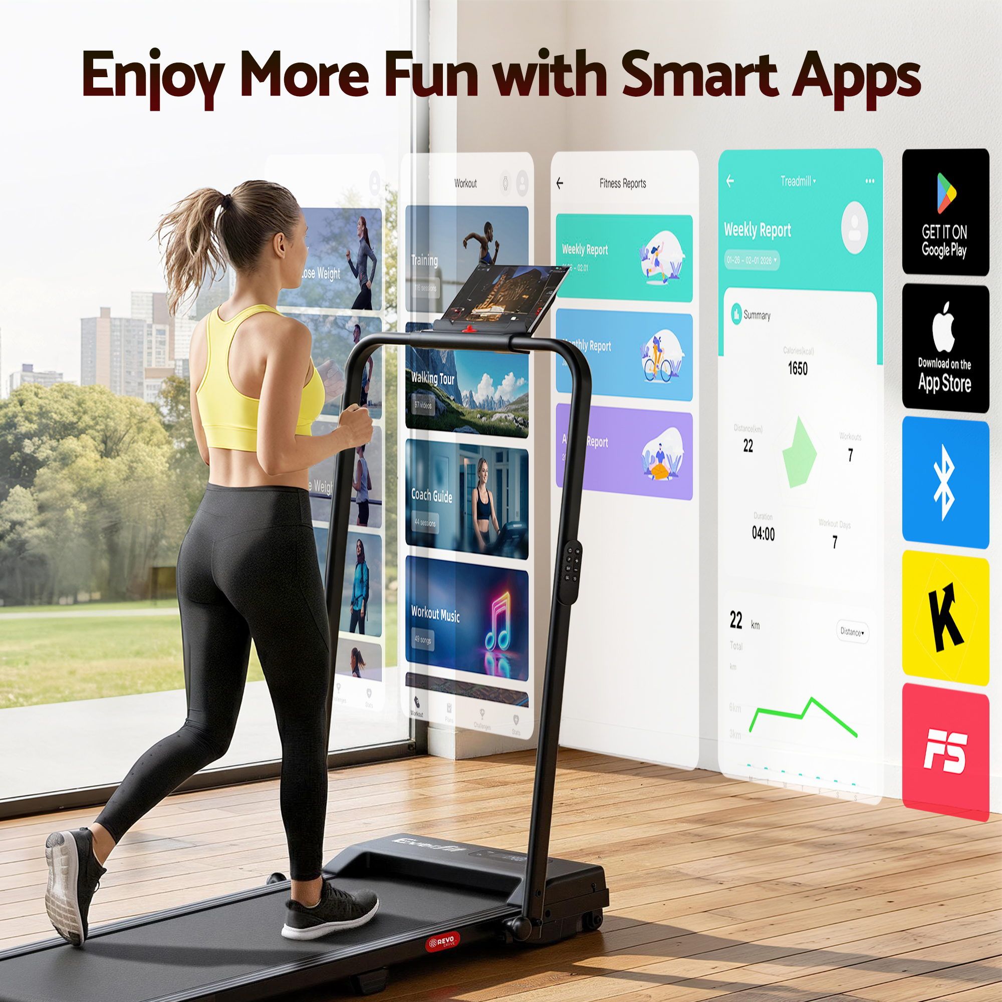 Everfit 3 in 1 Walking Pad Treadmill 12% Incline Under Desk Foldable Treadmills