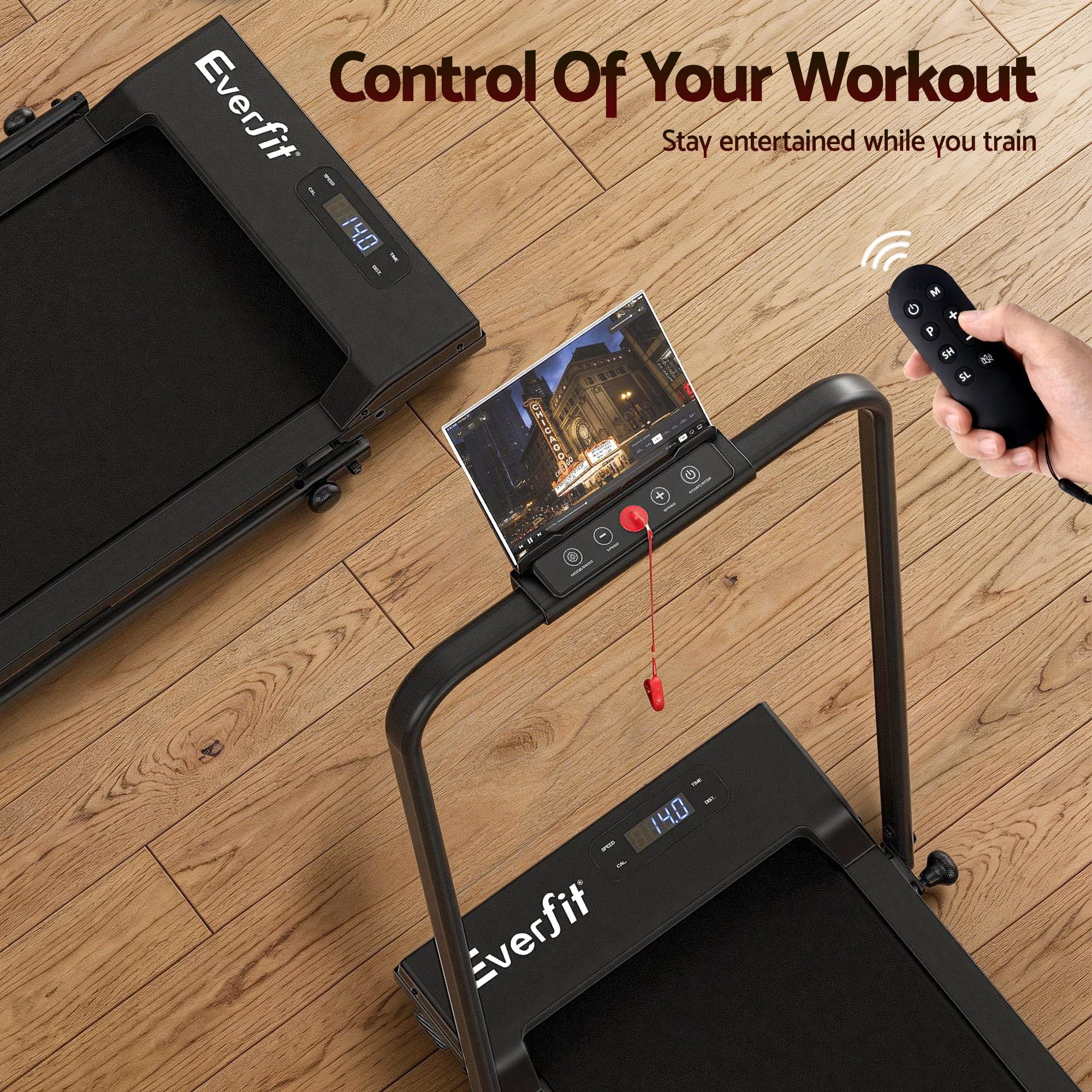 Everfit 3 in 1 Walking Pad Treadmill 12% Incline Under Desk Foldable Treadmills