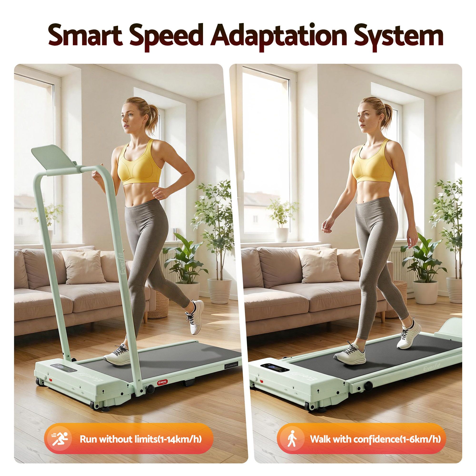 Everfit 3 in 1 Walking Pad Treadmill 12% Incline Under Desk Foldable Treadmills