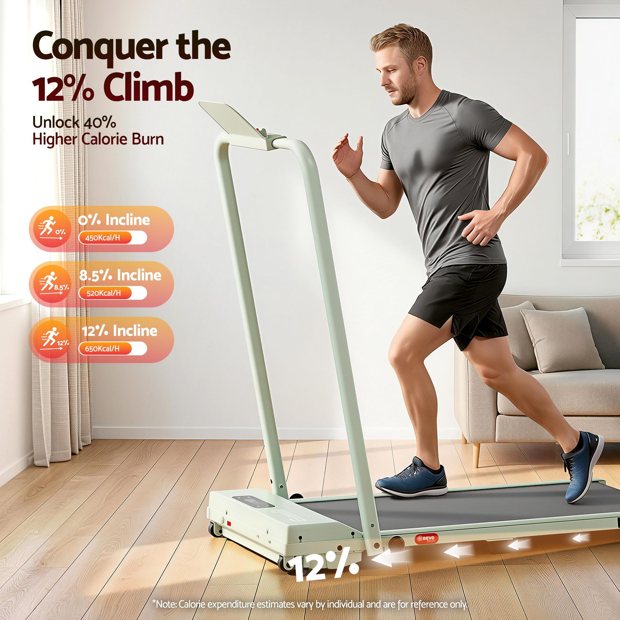 Everfit 3 in 1 Walking Pad Treadmill 12% Incline Under Desk Foldable Treadmills