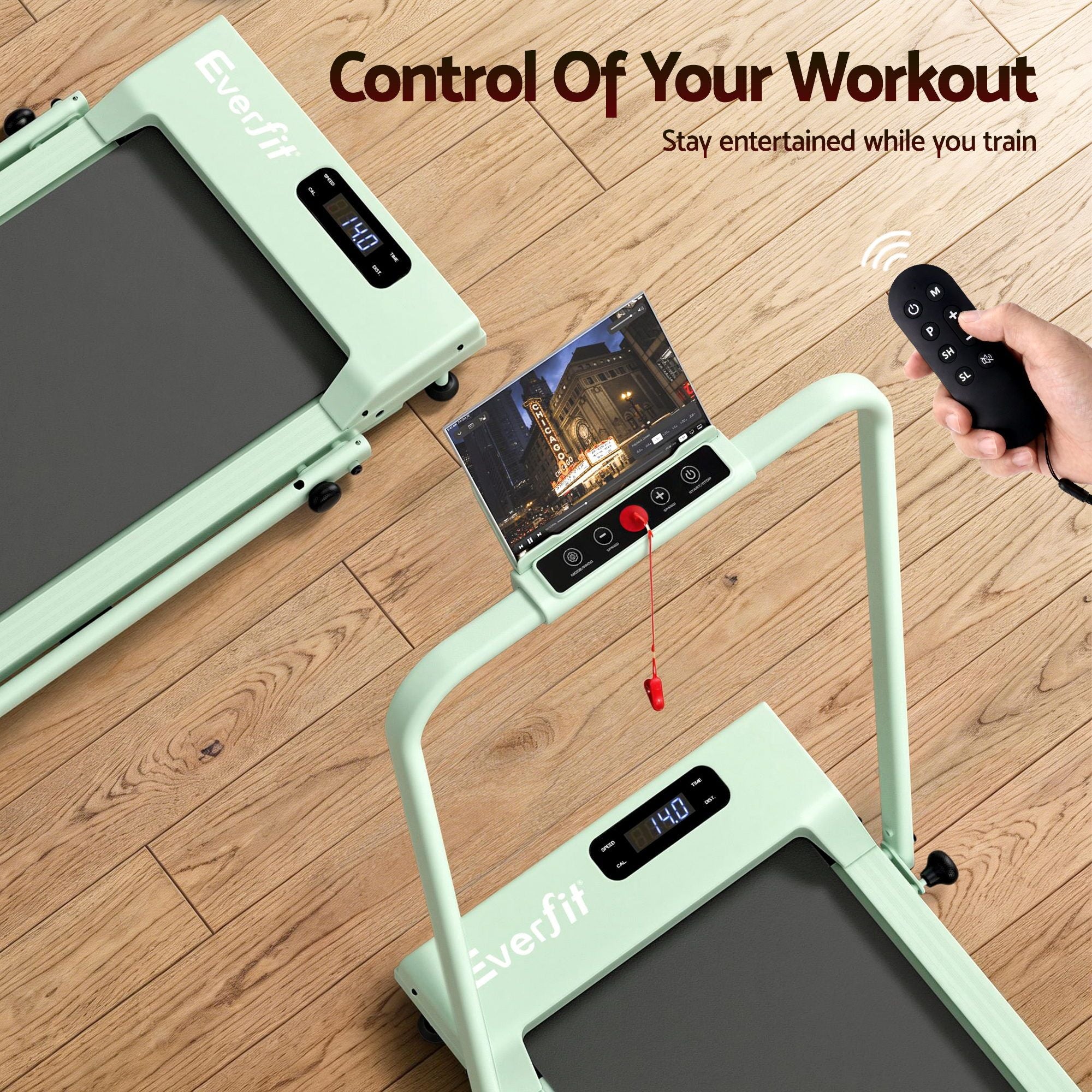 Everfit 3 in 1 Walking Pad Treadmill 12% Incline Under Desk Foldable Treadmills
