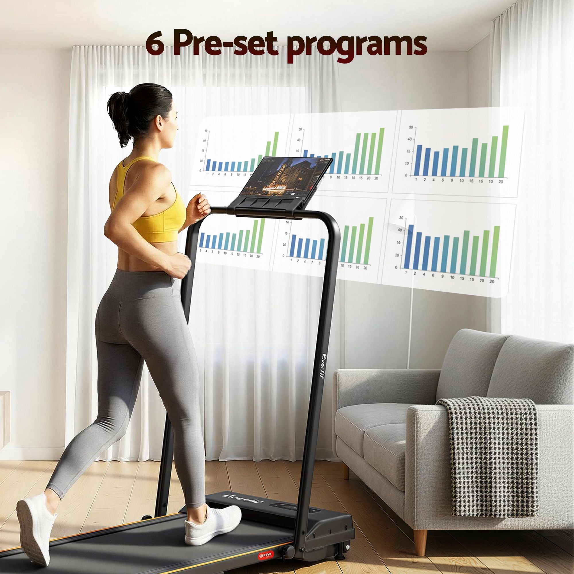 Everfit 3 in 1 Walking Pad Treadmill 12% Incline Foldable Under Desk Treadmills