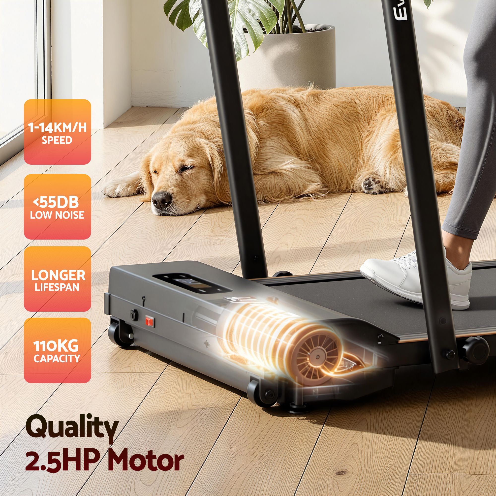Everfit 3 in 1 Walking Pad Treadmill 12% Incline Foldable Under Desk Treadmills