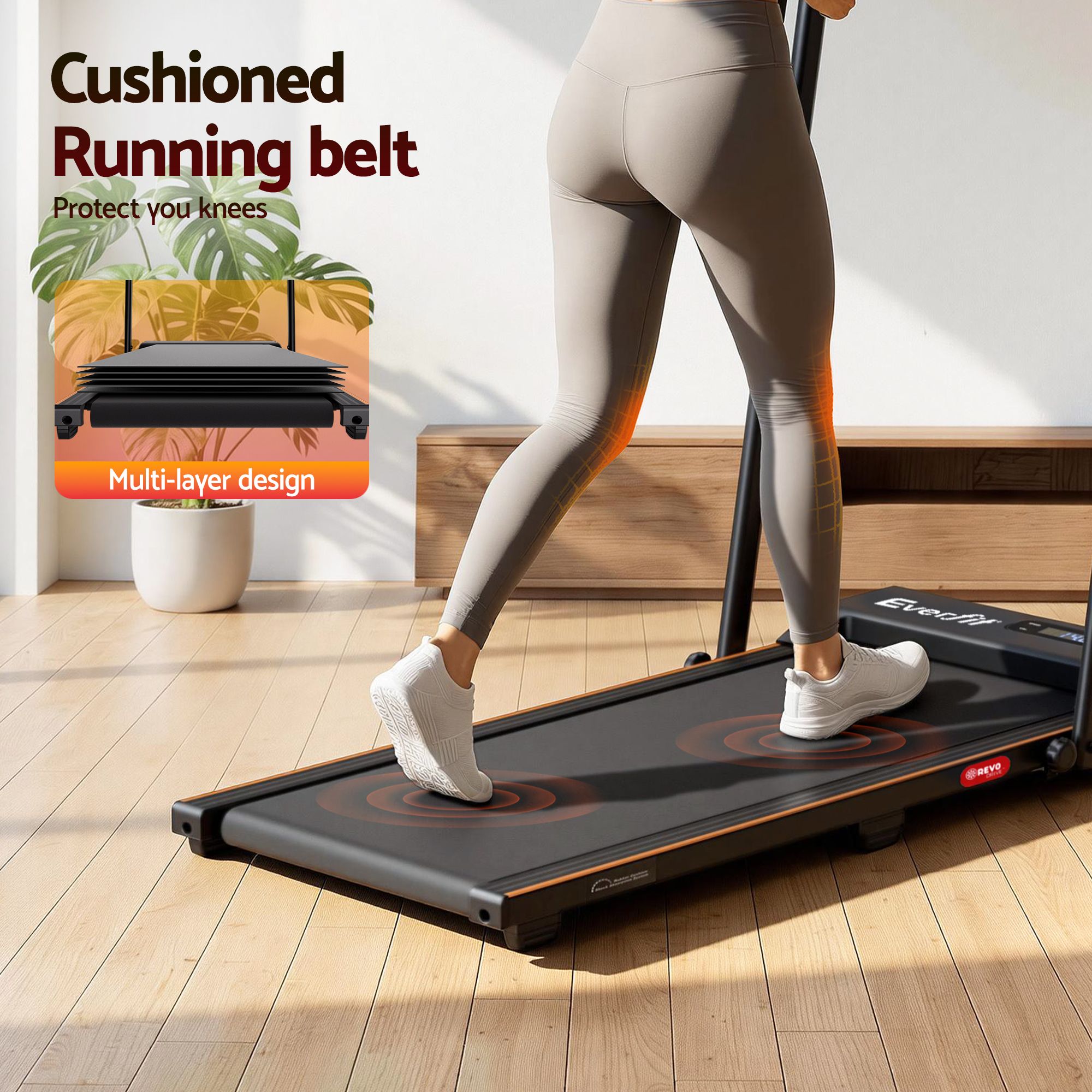 Everfit 3 in 1 Walking Pad Treadmill 12% Incline Foldable Under Desk Treadmills