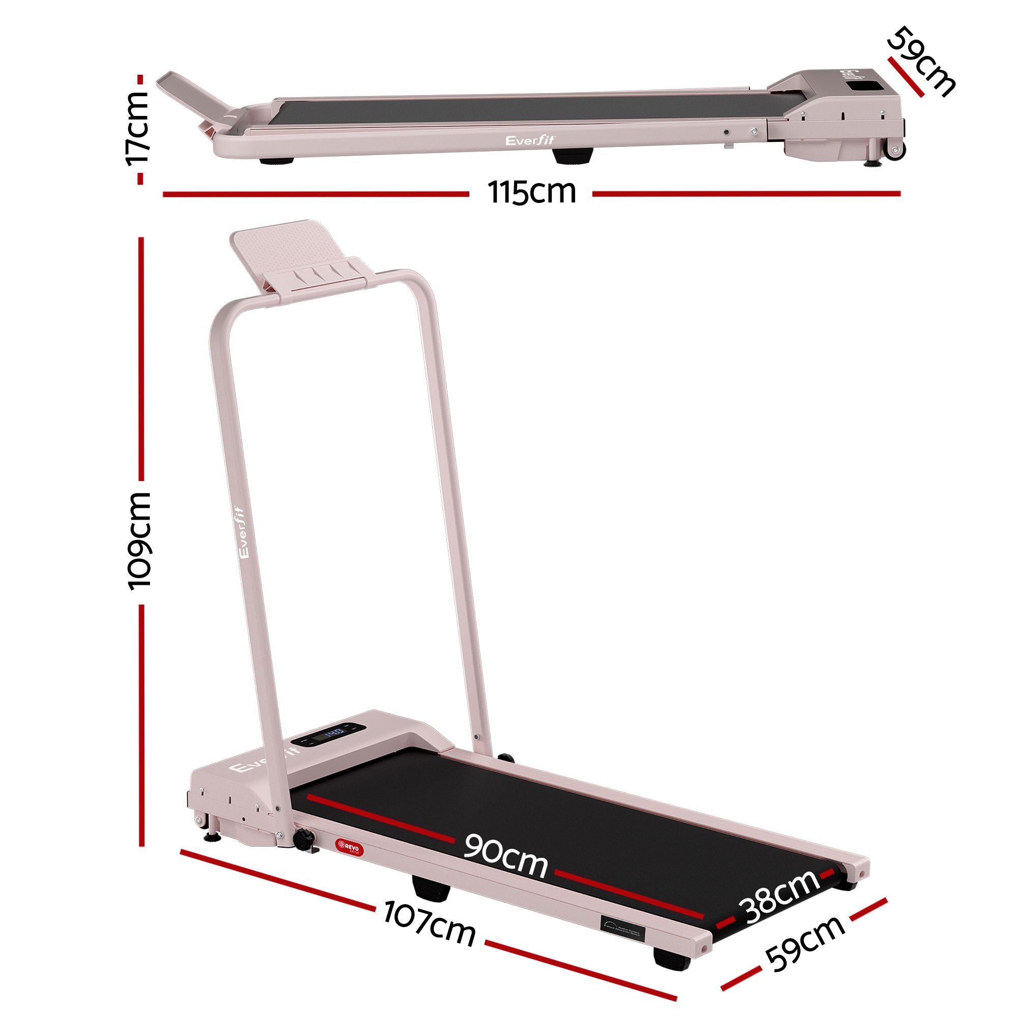 Everfit 3 in 1 Walking Pad Treadmill 12% Incline Foldable Under Desk Treadmills