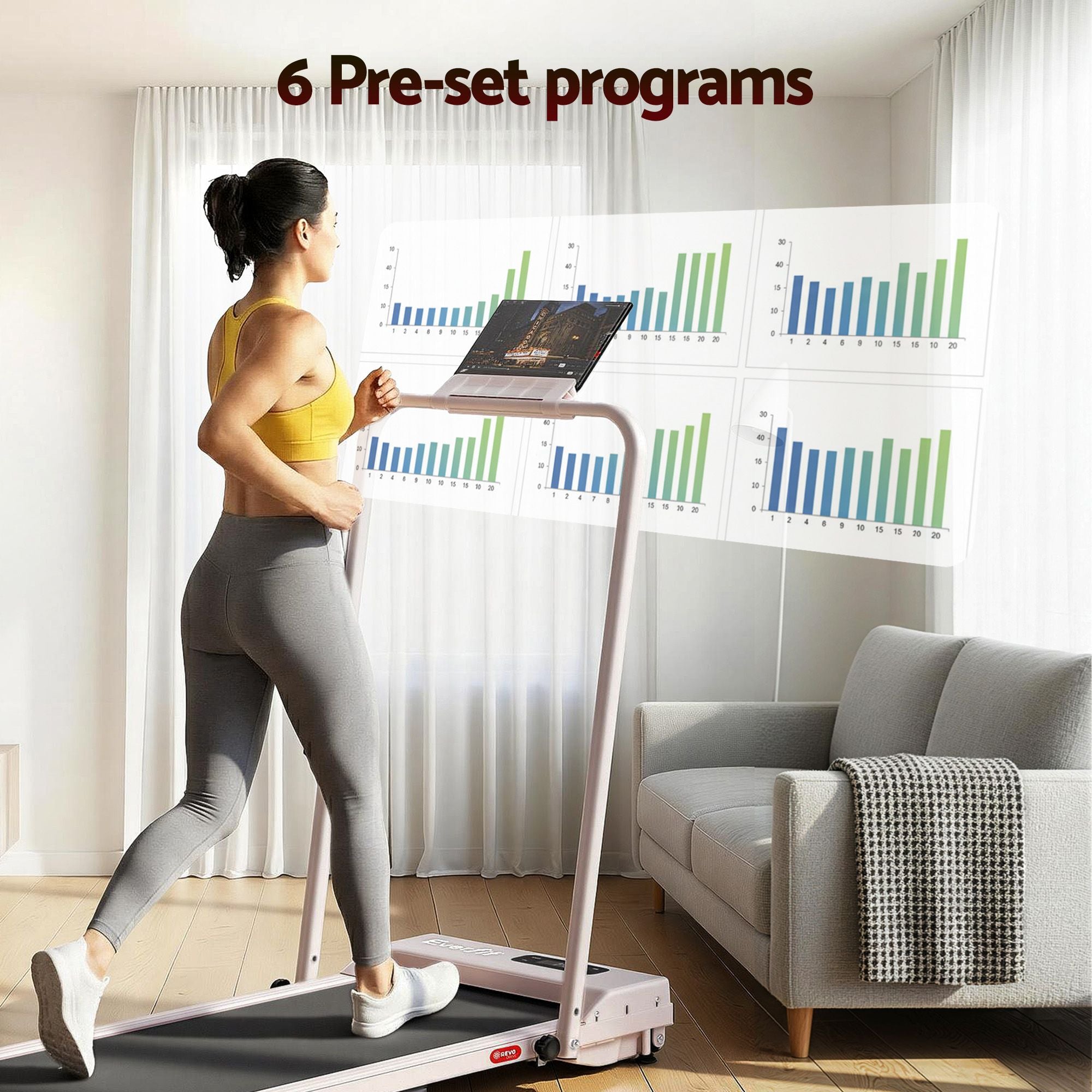 Everfit 3 in 1 Walking Pad Treadmill 12% Incline Foldable Under Desk Treadmills