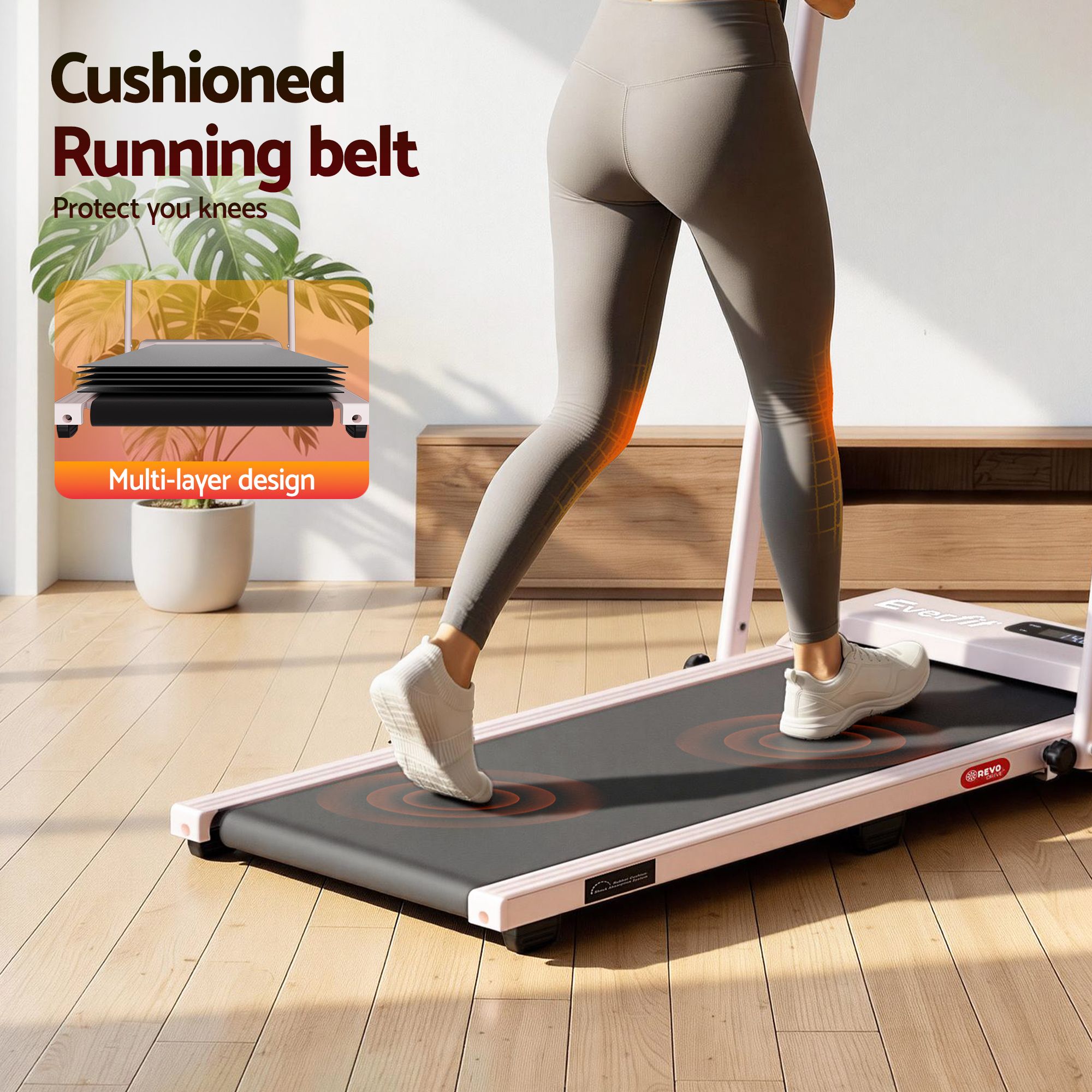 Everfit 3 in 1 Walking Pad Treadmill 12% Incline Foldable Under Desk Treadmills
