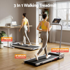 Everfit 3 in 1 Walking Pad Treadmill 12% Incline Foldable Under Desk Treadmills