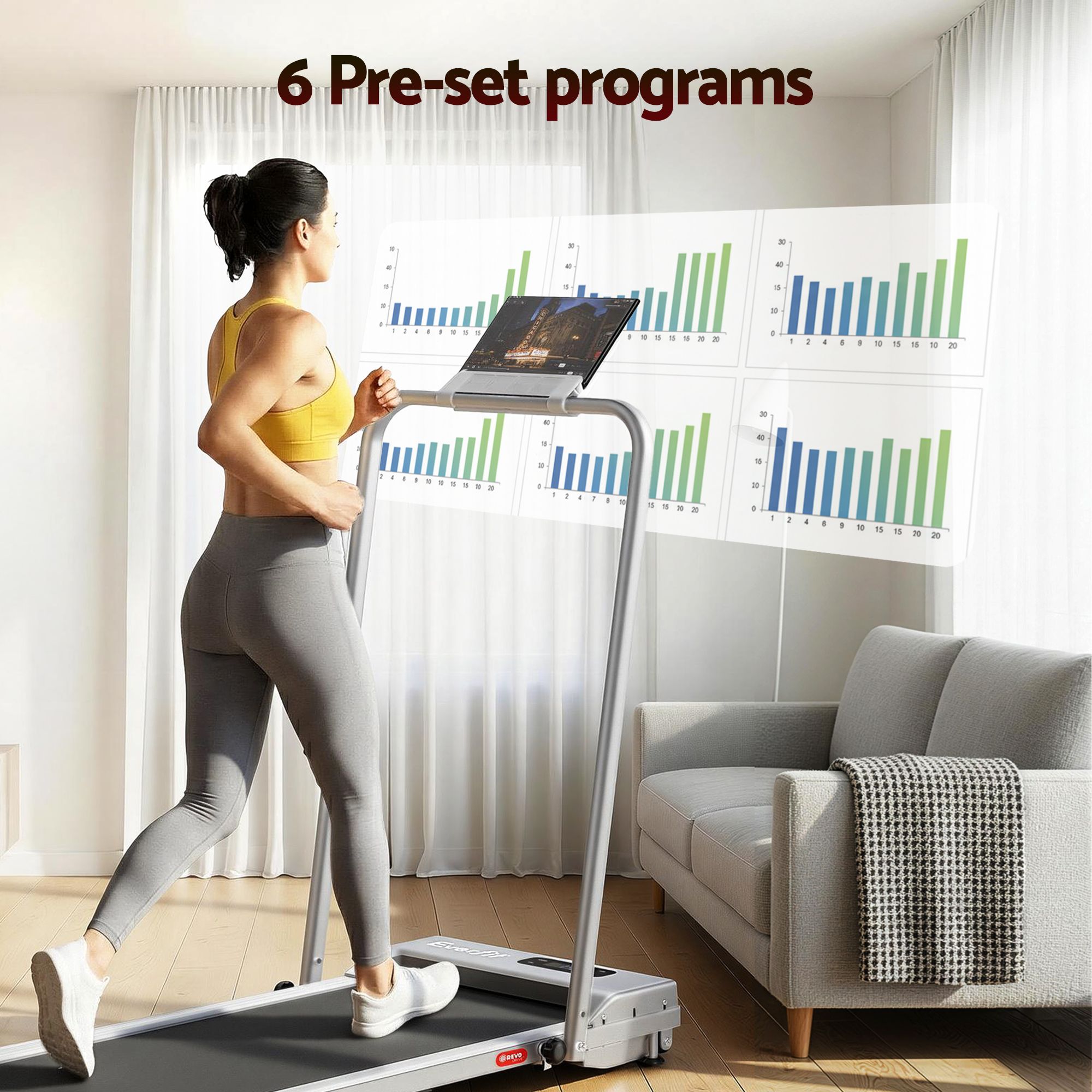 Everfit 3 in 1 Walking Pad Treadmill 12% Incline Foldable Under Desk Treadmills