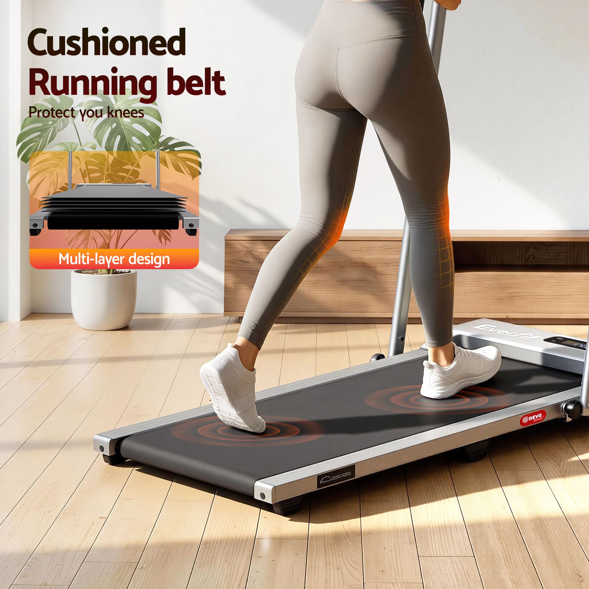 Everfit 3 in 1 Walking Pad Treadmill 12% Incline Foldable Under Desk Treadmills