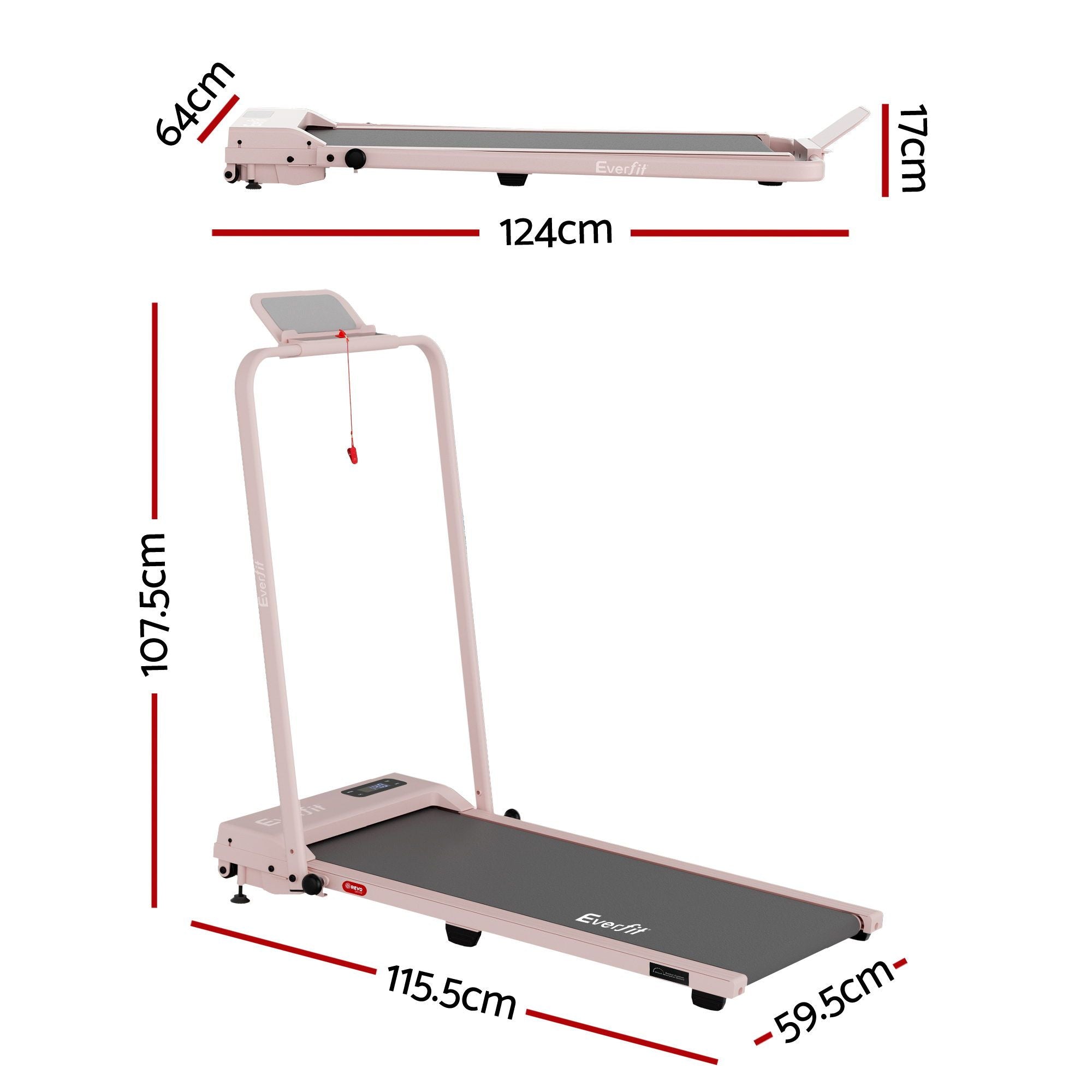 Everfit 3 in 1 Walking Pad Treadmill 12% Incline Under Desk Treadmills for Home