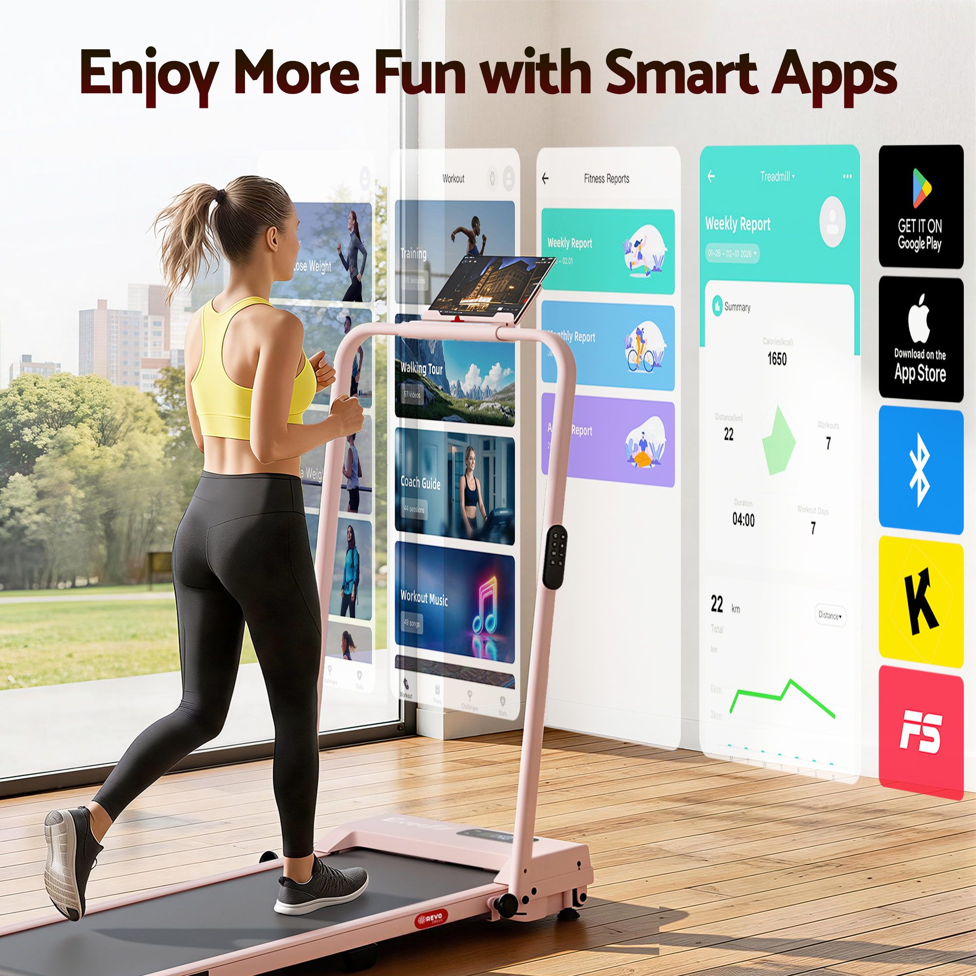 Everfit 3 in 1 Walking Pad Treadmill 12% Incline Under Desk Treadmills for Home