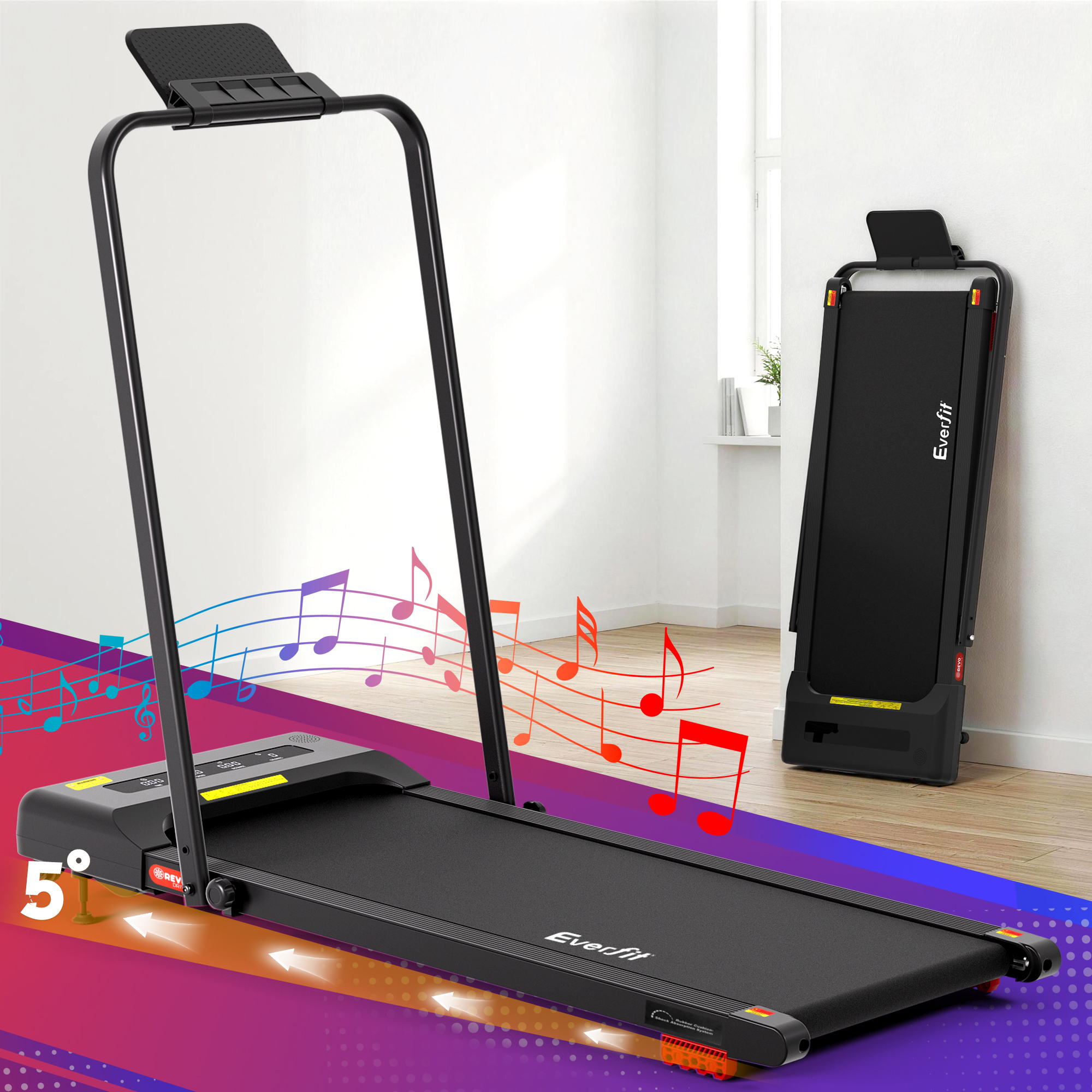 Everfit 3 in 1 Treadmill Electric Walking Pad Under Desk Office Home Gym Incline