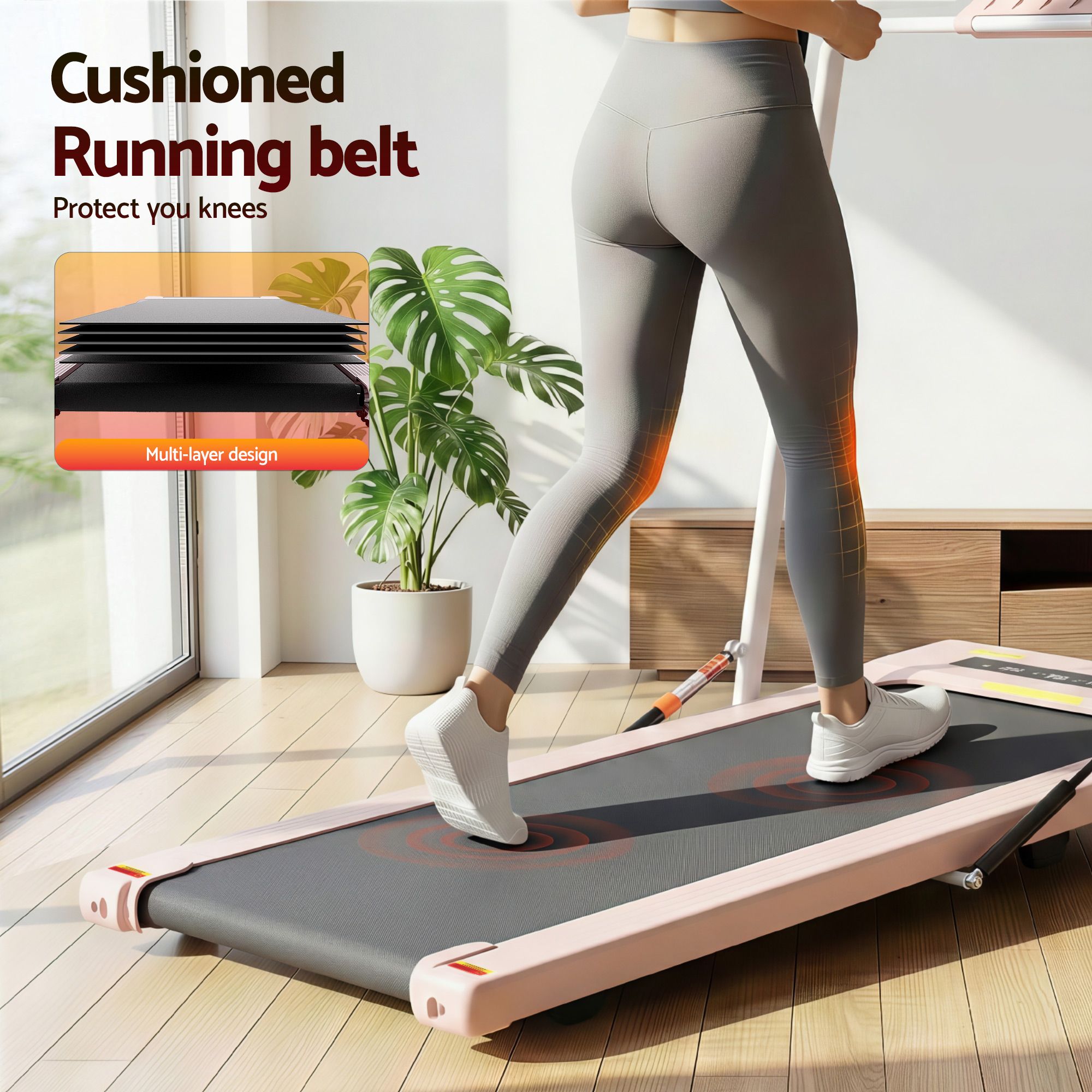Everfit 2 in 1 Treadmill Electric Walking Pad Under Desk Home Gym Fitness 400mm
