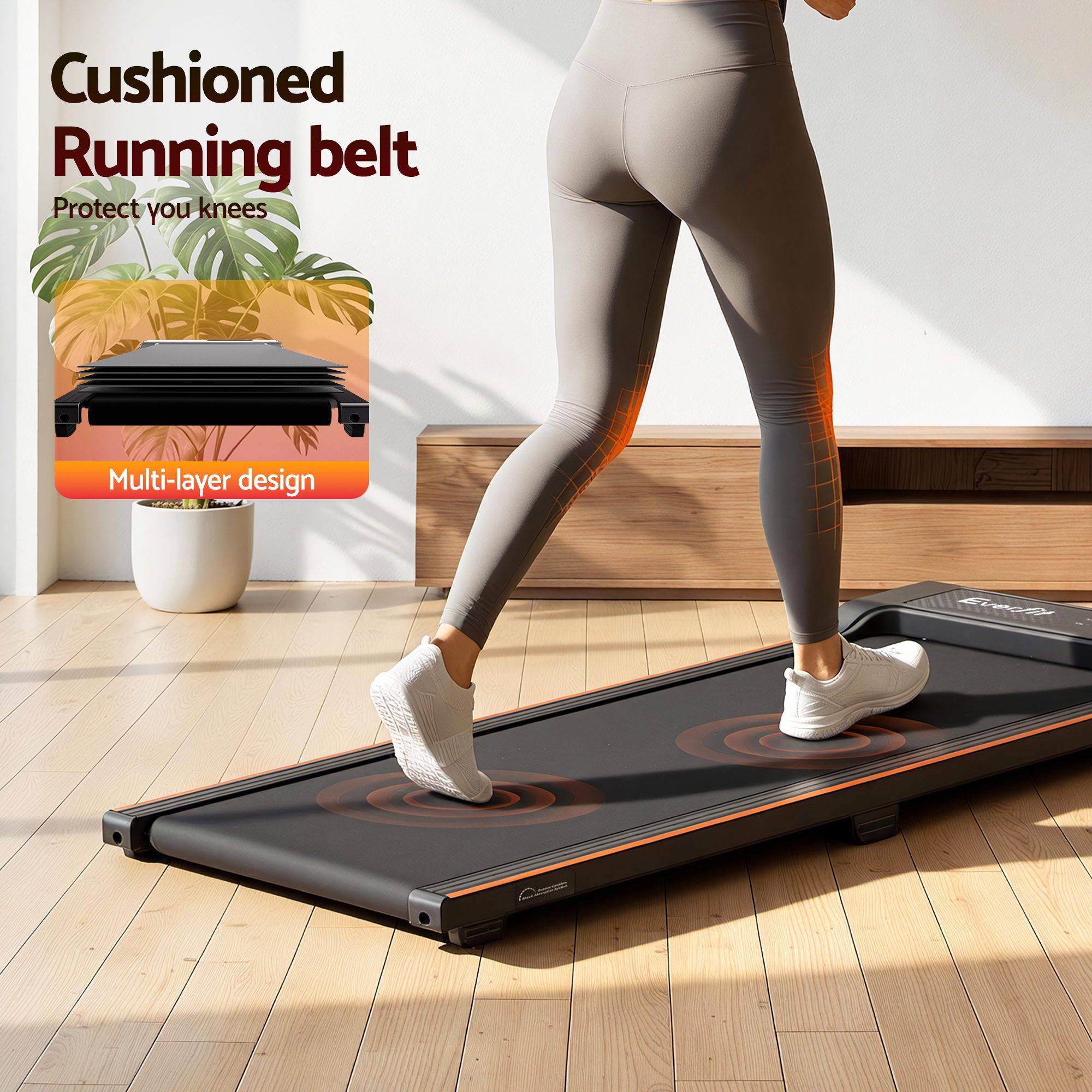 Everfit 3 in 1 Walking Pad Treadmill 12% Incline Under Desk Treadmills for Home