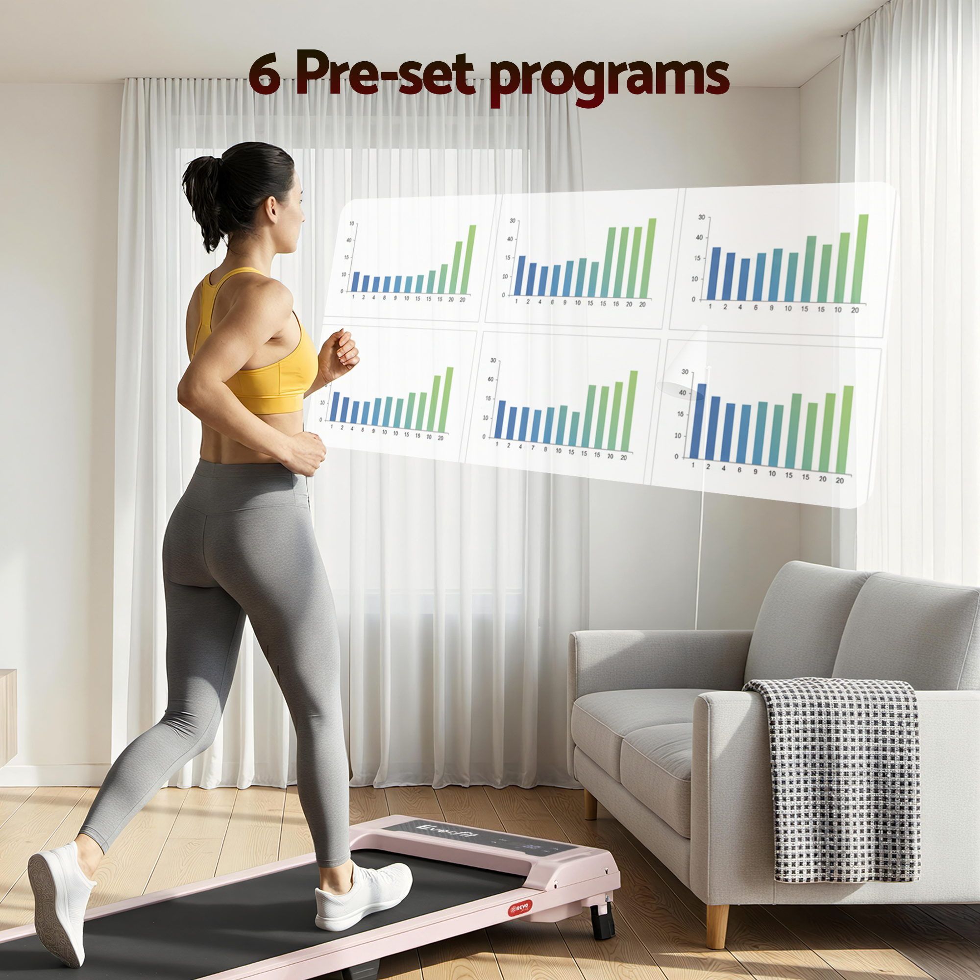 Everfit 3 in 1 Walking Pad Treadmill 12% Incline Under Desk Treadmills for Home