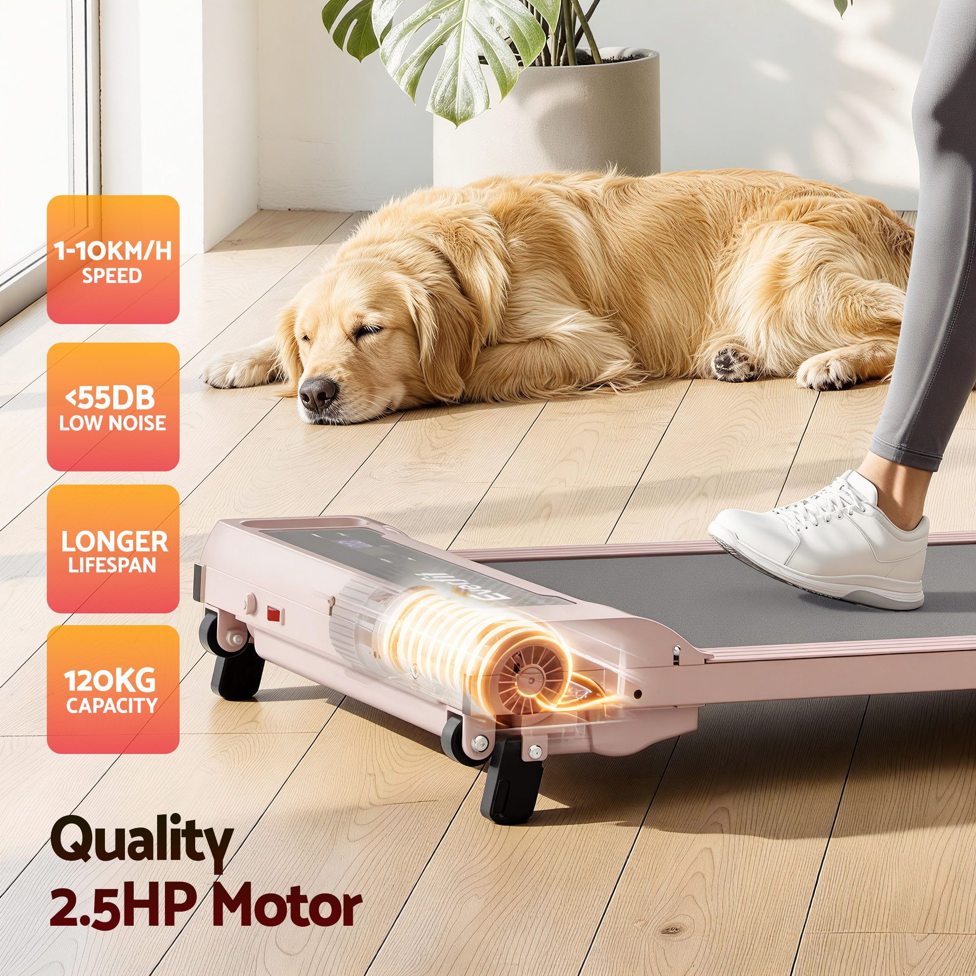 Everfit 3 in 1 Walking Pad Treadmill 12% Incline Under Desk Treadmills for Home