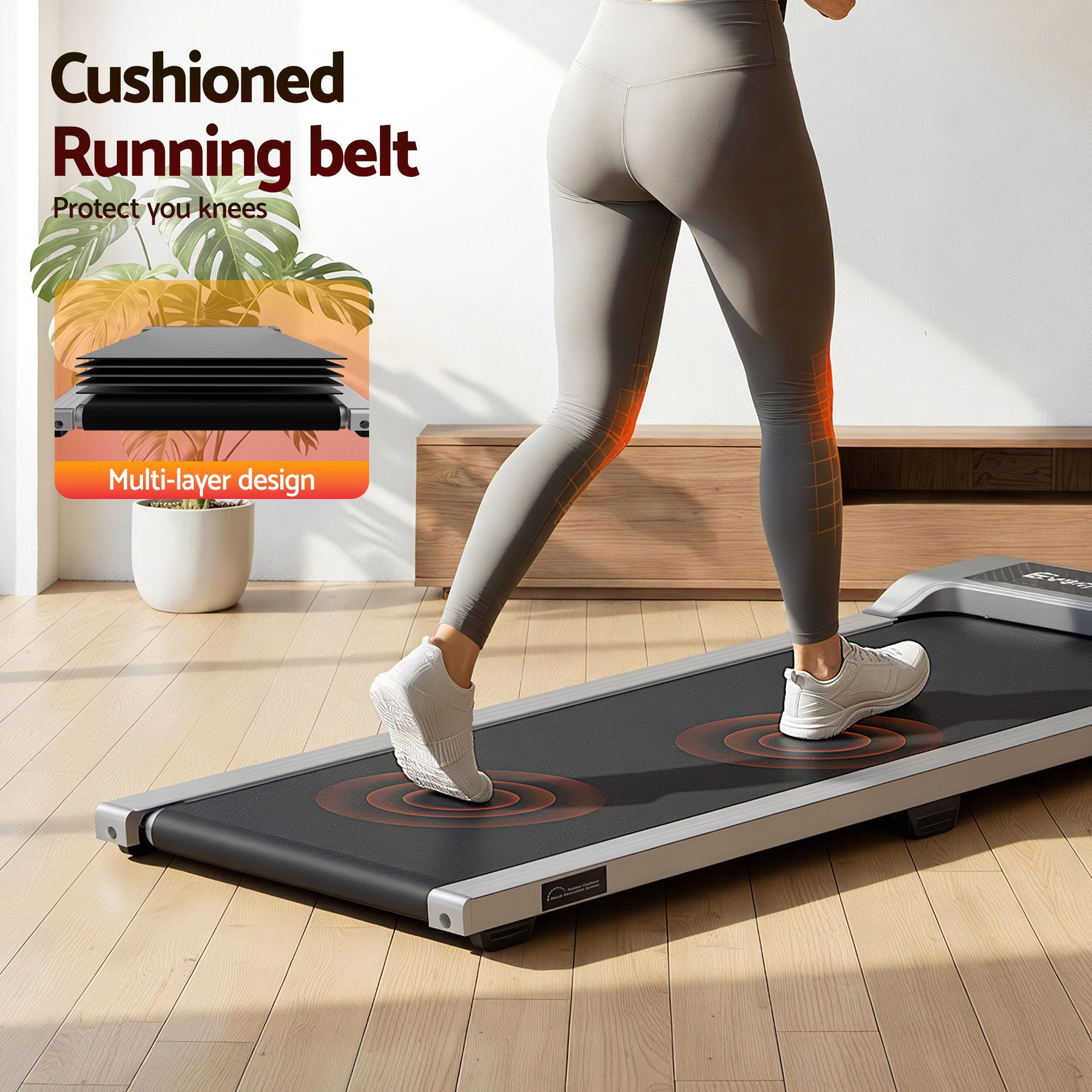Everfit 3 in 1 Walking Pad Treadmill 12% Incline Under Desk Treadmills for Home