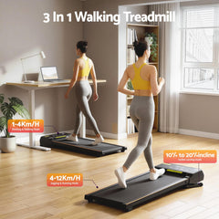 Everfit 3 in 1 Walking Pad Treadmill 20% Auto Incline Under Desk Treadmills for