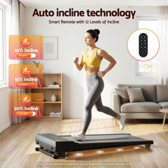 Everfit 3 in 1 Walking Pad Treadmill 20% Auto Incline Under Desk Treadmills for