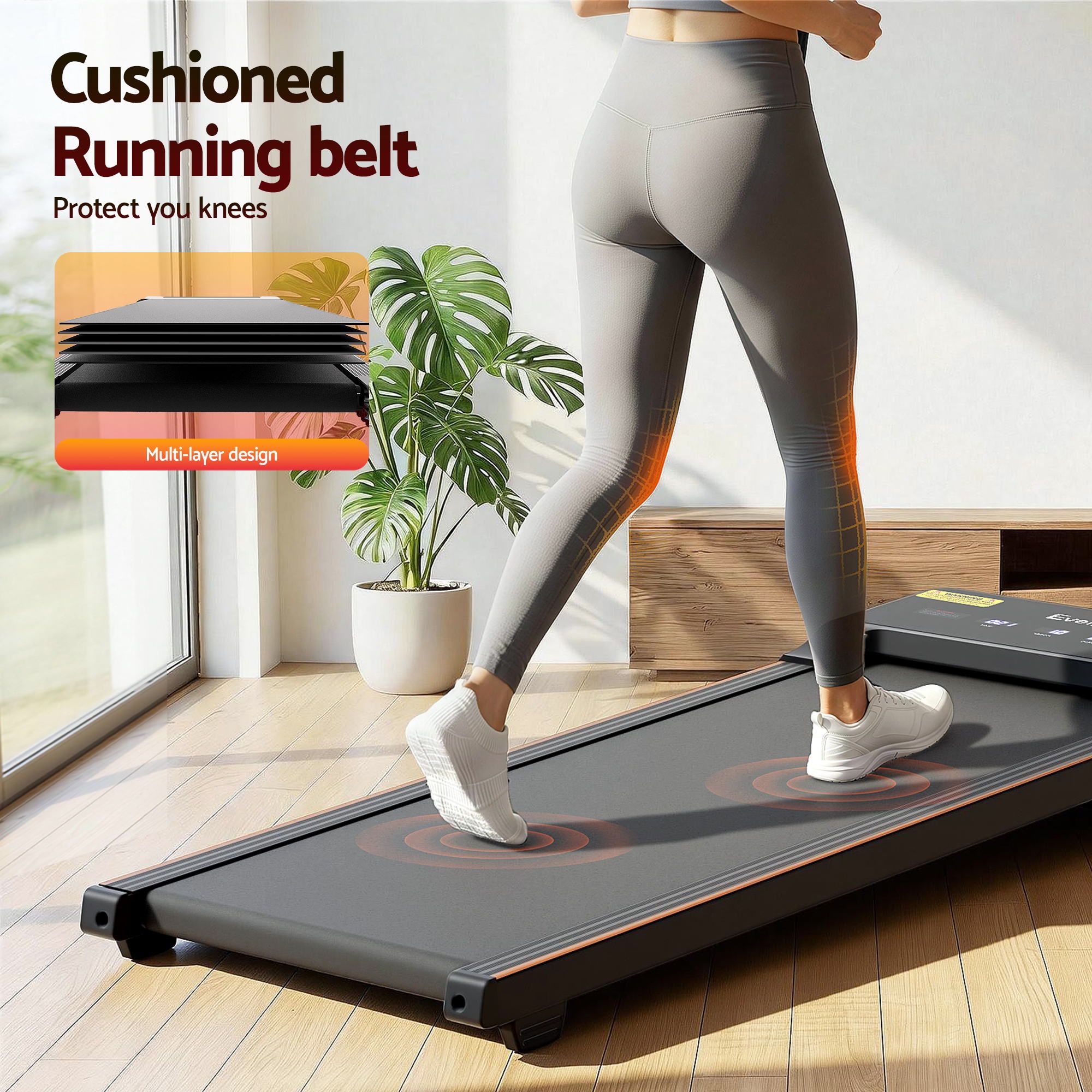 Everfit 3 in 1 Walking Pad Treadmill 20% Auto Incline Under Desk Treadmills for