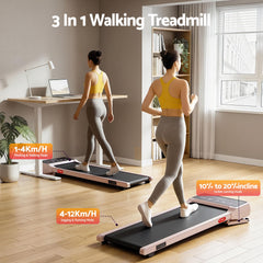 Everfit 3 in 1 Walking Pad Treadmill 20% Auto Incline Under Desk Treadmills for