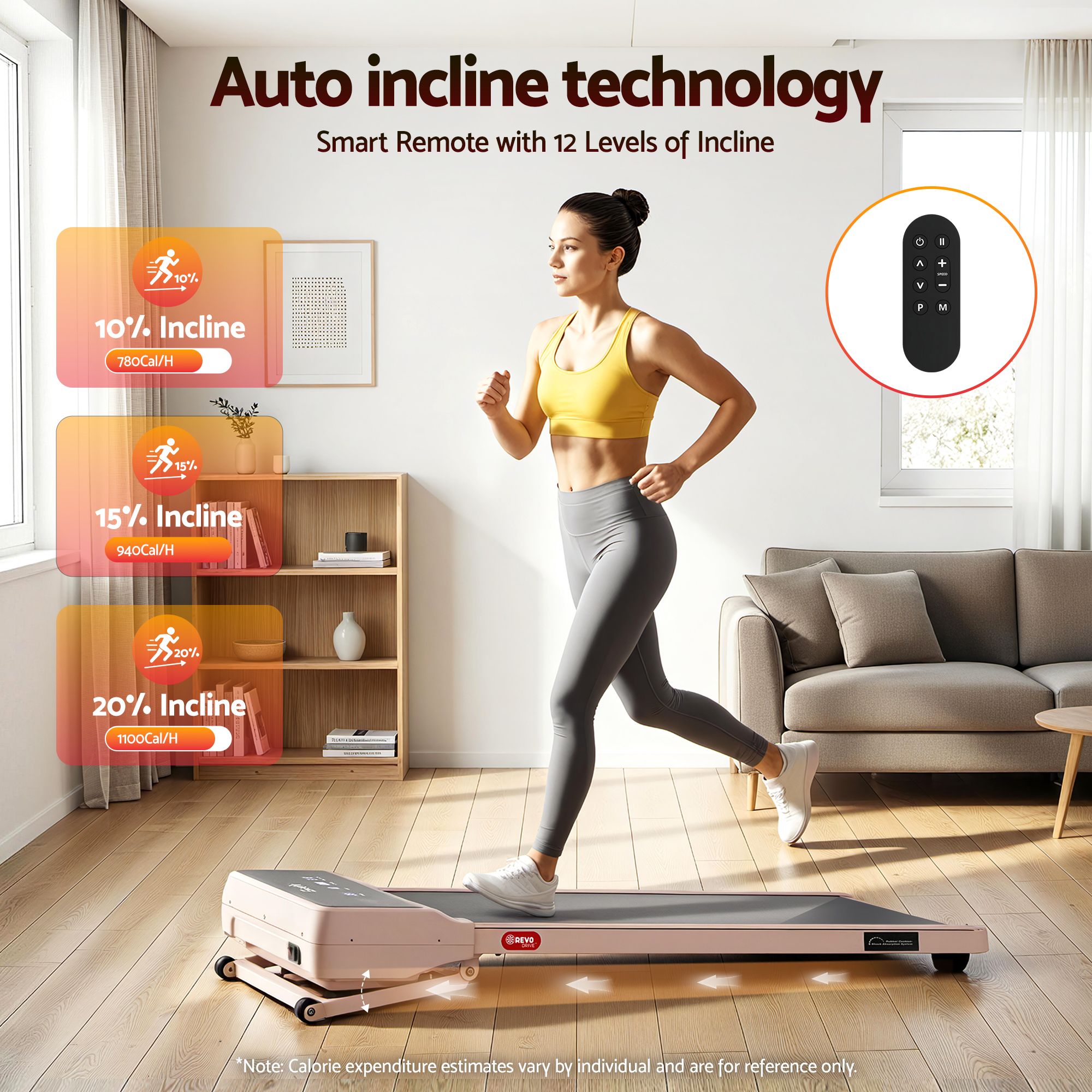 Everfit 3 in 1 Walking Pad Treadmill 20% Auto Incline Under Desk Treadmills for