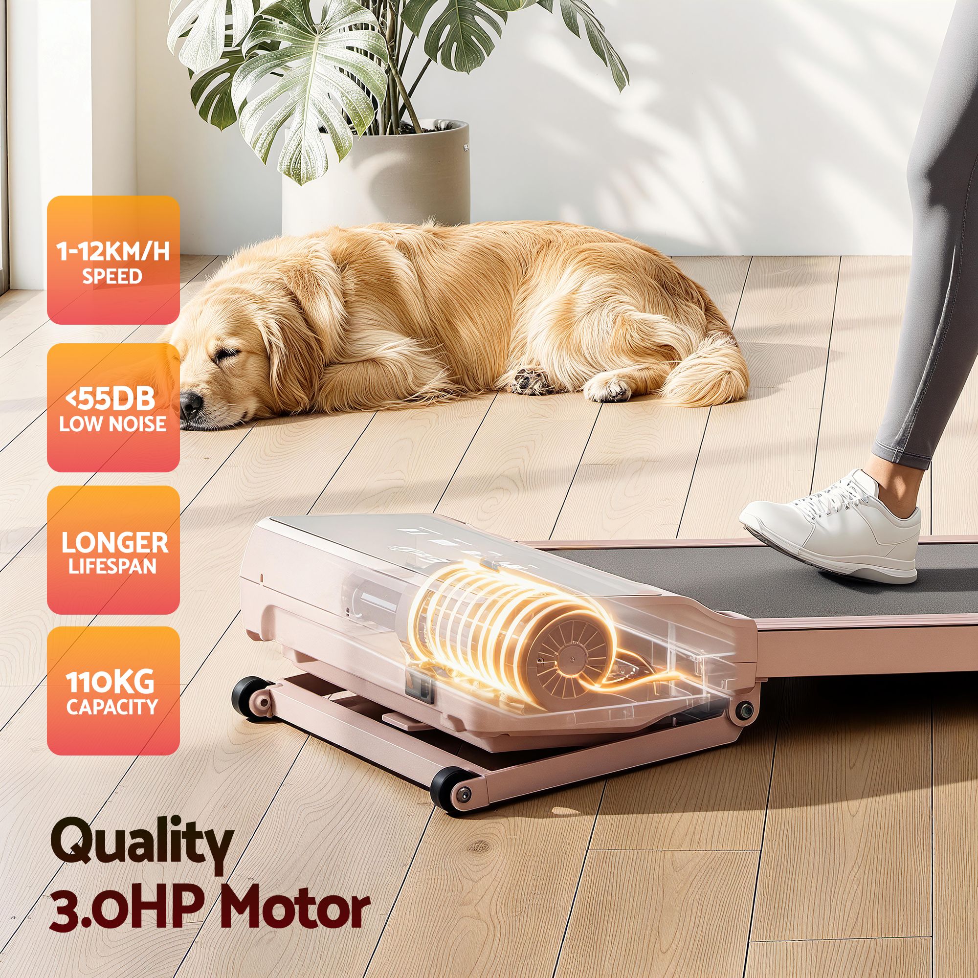Everfit 3 in 1 Walking Pad Treadmill 20% Auto Incline Under Desk Treadmills for