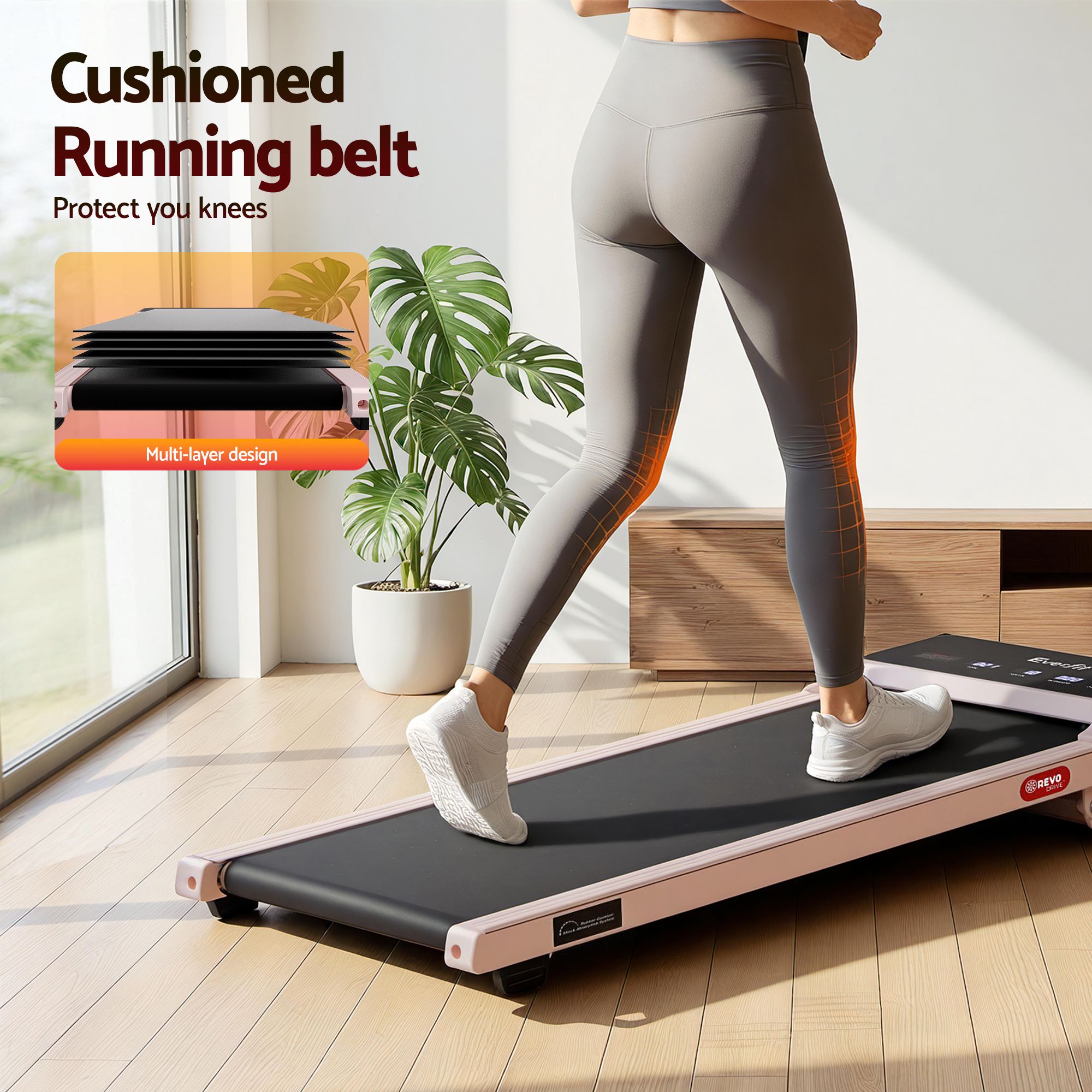 Everfit 3 in 1 Walking Pad Treadmill 20% Auto Incline Under Desk Treadmills for