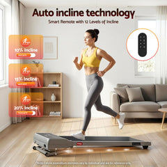 Everfit 3 in 1 Walking Pad Treadmill 20% Auto Incline Under Desk Treadmills for