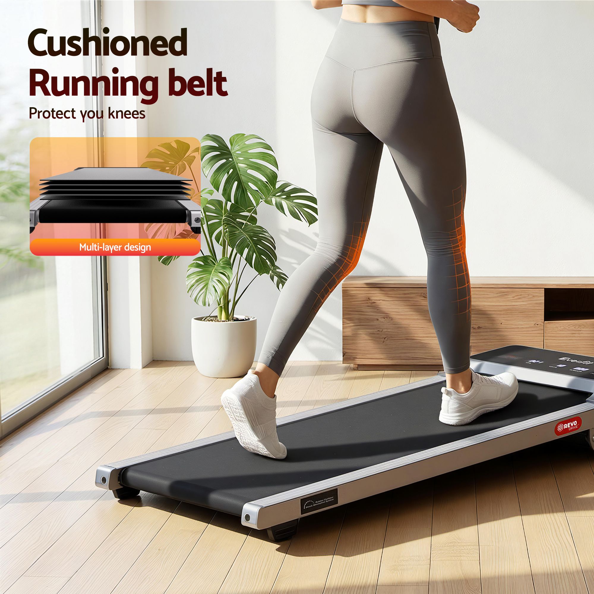 Everfit 3 in 1 Walking Pad Treadmill 20% Auto Incline Under Desk Treadmills for