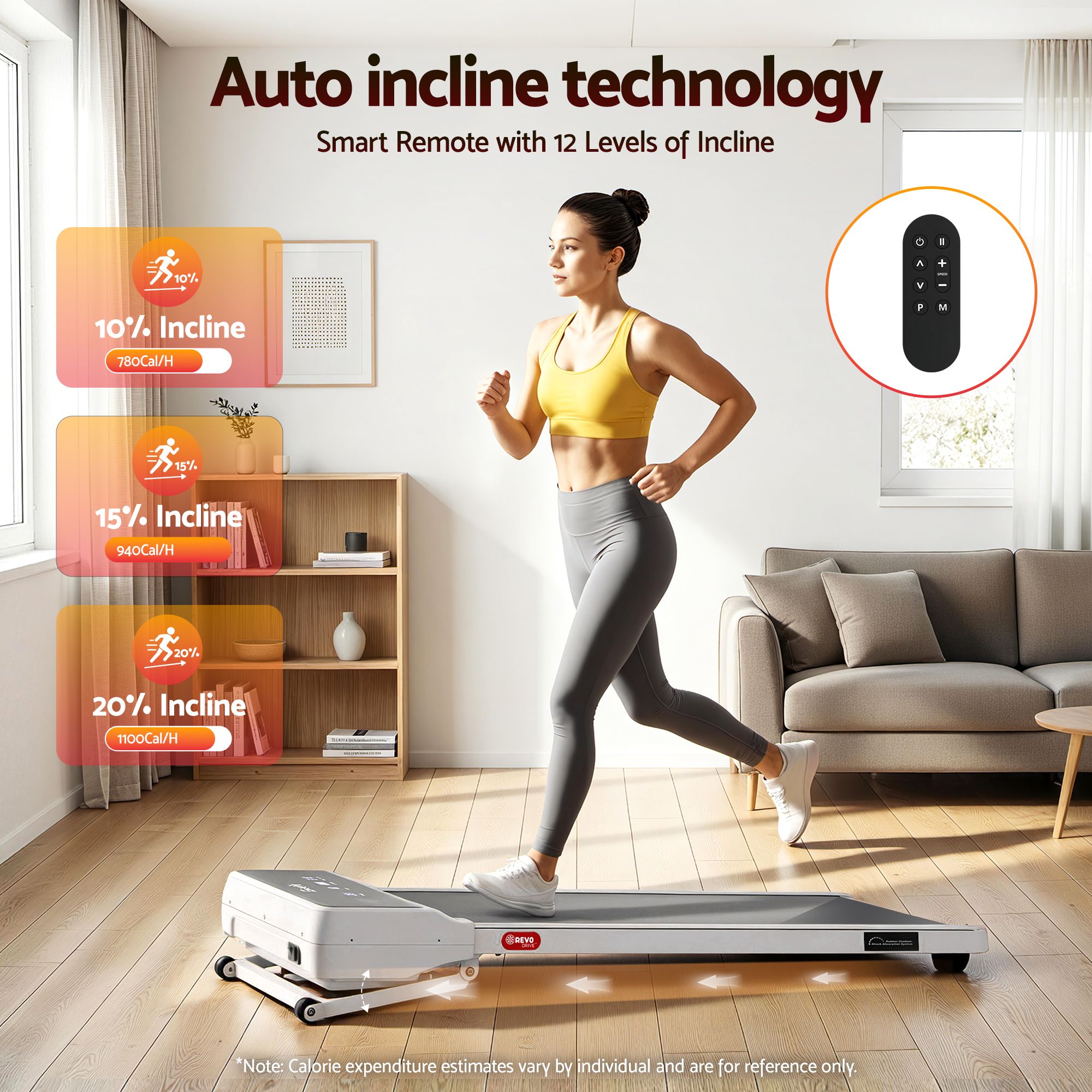 Everfit 3 in 1 Walking Pad Treadmill 20% Auto Incline Under Desk Treadmills for