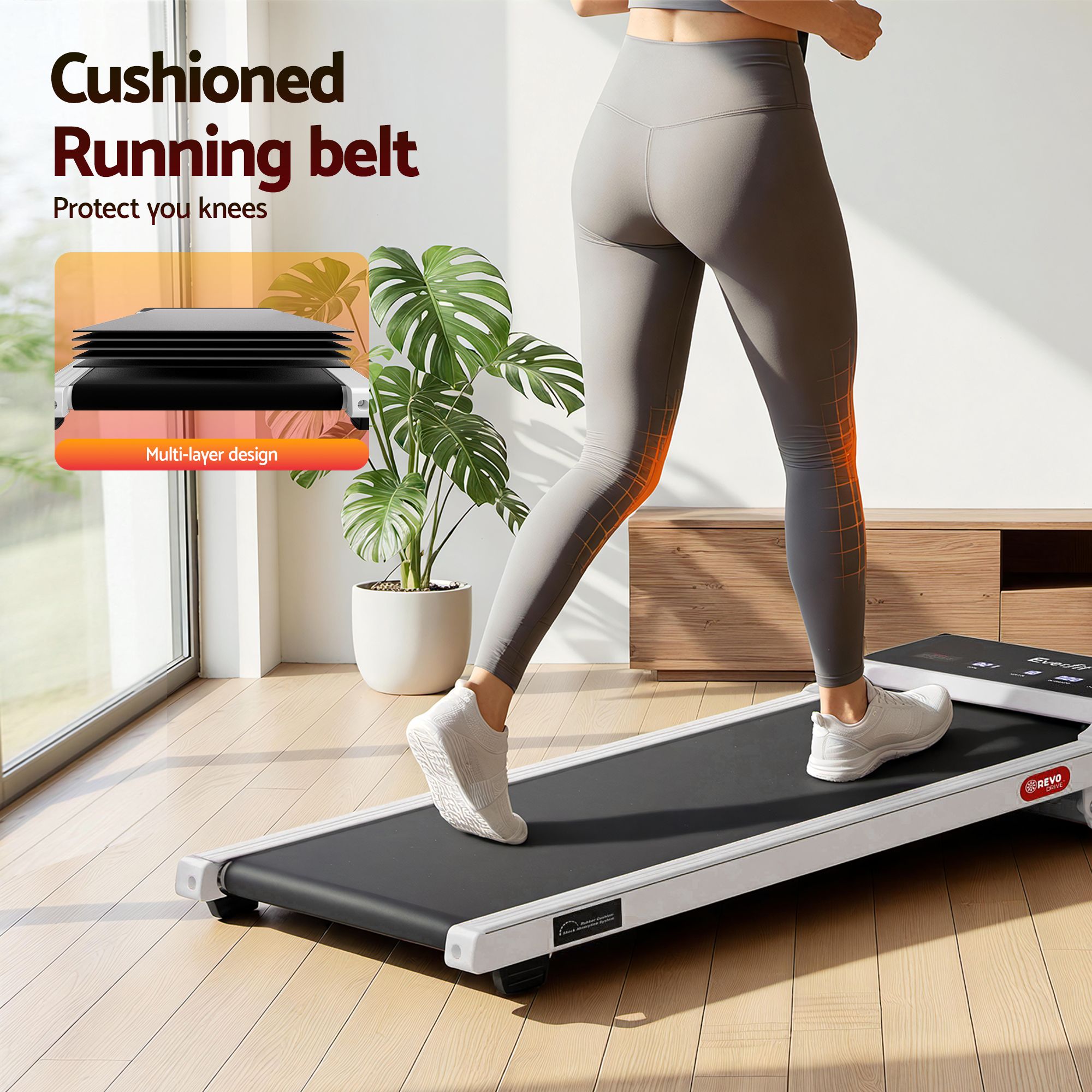 Everfit 3 in 1 Walking Pad Treadmill 20% Auto Incline Under Desk Treadmills for
