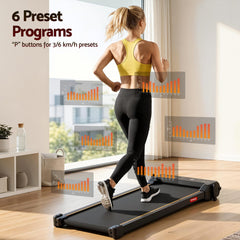Everfit 2 in 1 Walking Pad Treadmill Dual-Sided Under Desk Treadmills with Foot Massage for Home Gym with App Control Black