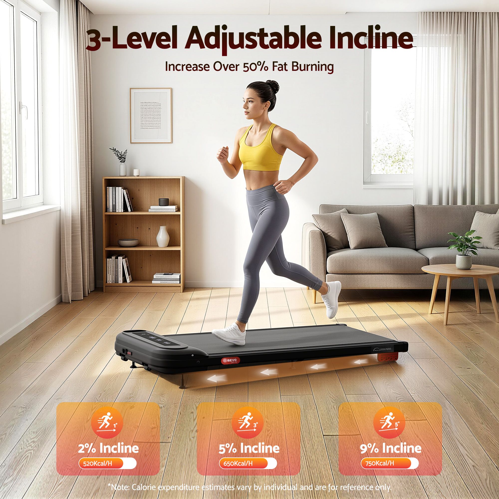 Everfit 3 in 1 Treadmill Electric Walking Pad with Incline Under Desk Home Gym