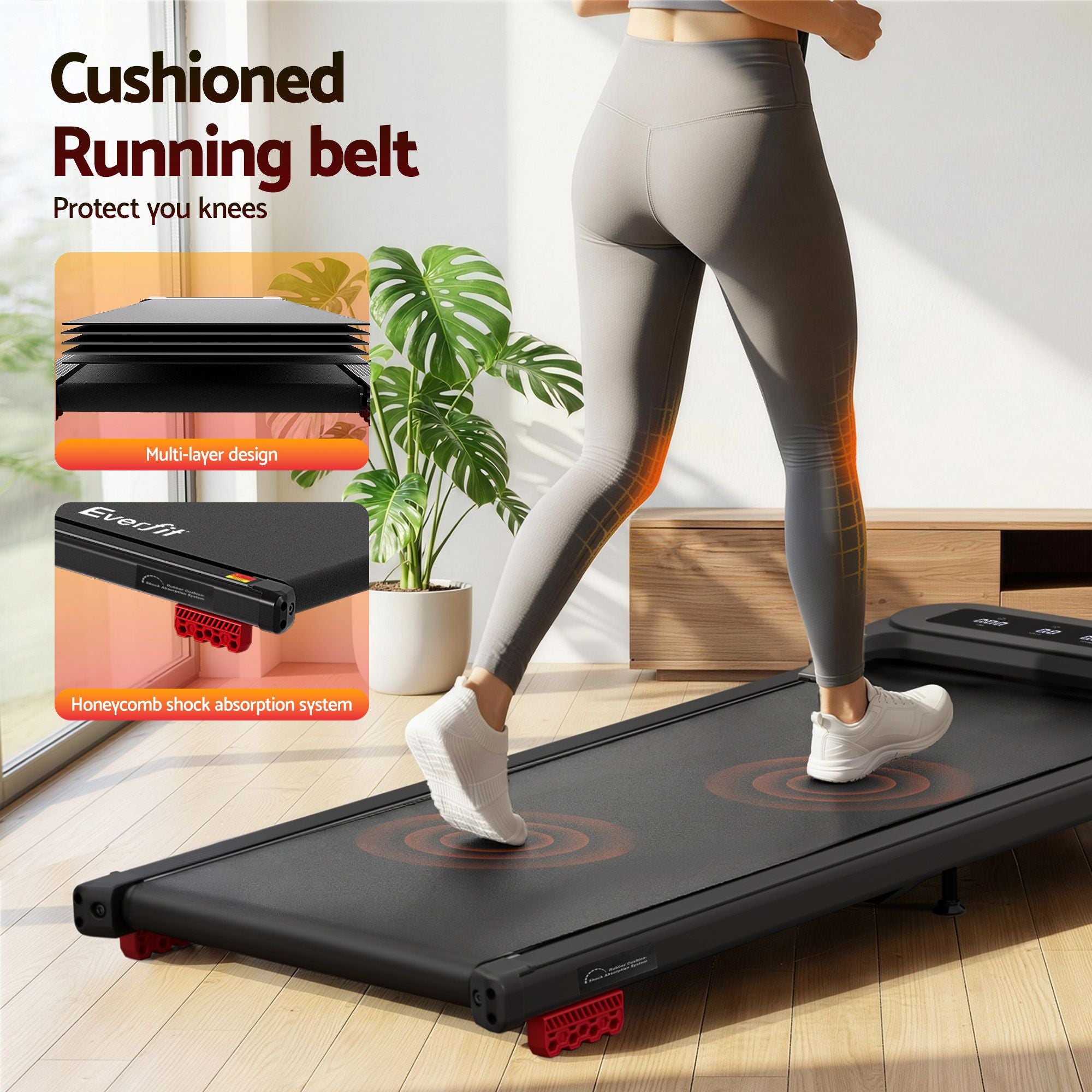 Everfit 3 in 1 Treadmill Electric Walking Pad with Incline Under Desk Home Gym