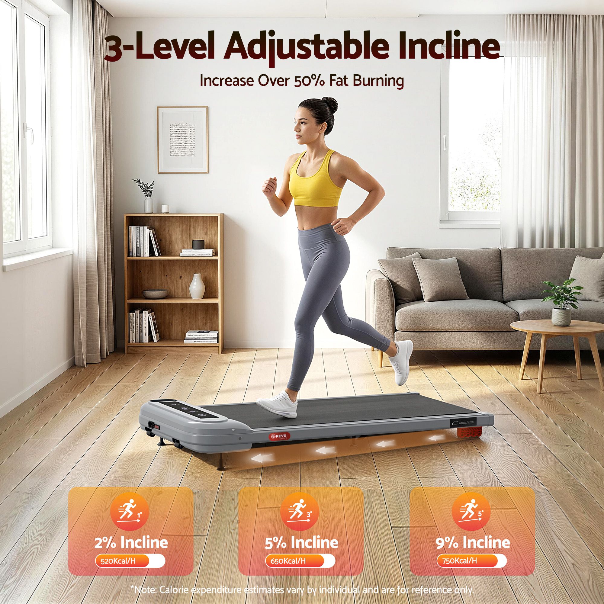 Everfit 3 in 1 Treadmill Electric Walking Pad with Incline Under Desk Home Gym