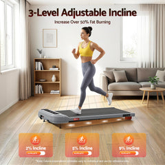Everfit 3 in 1 Treadmill Electric Walking Pad with Incline Under Desk Home Gym