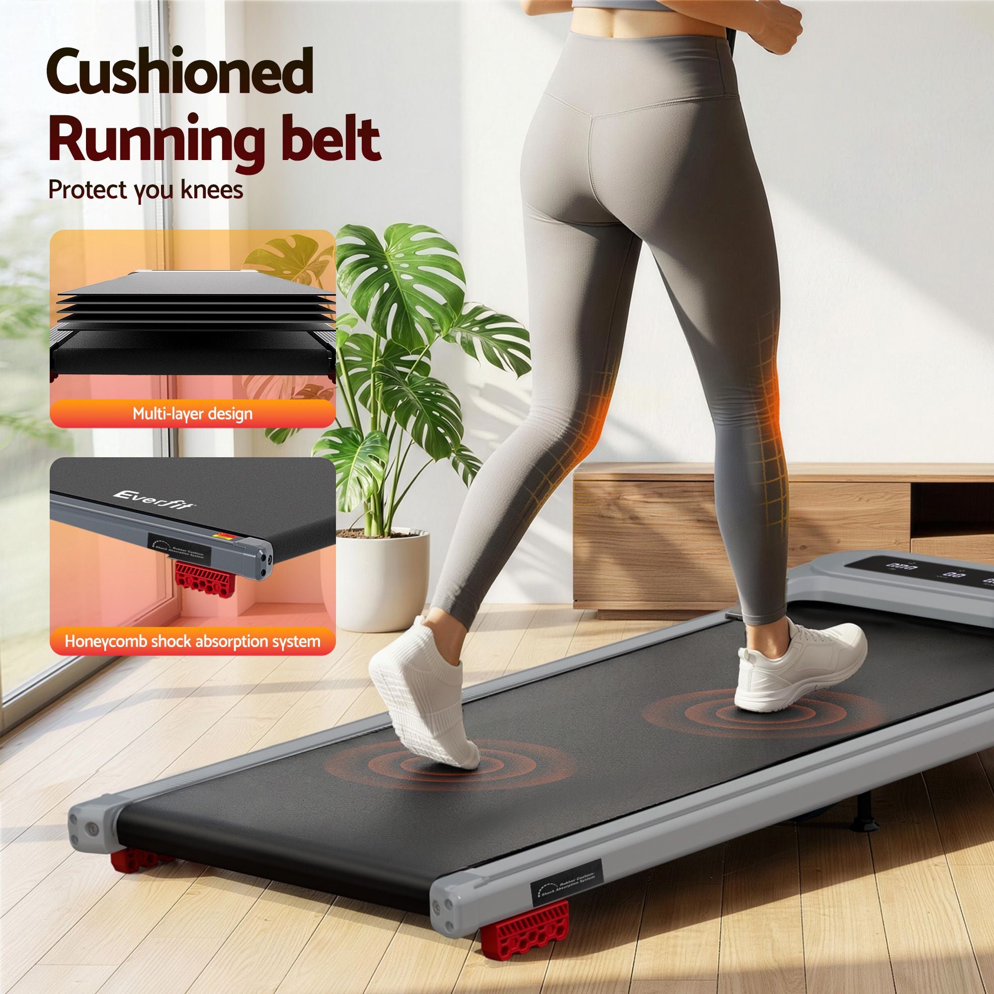 Everfit 3 in 1 Treadmill Electric Walking Pad with Incline Under Desk Home Gym
